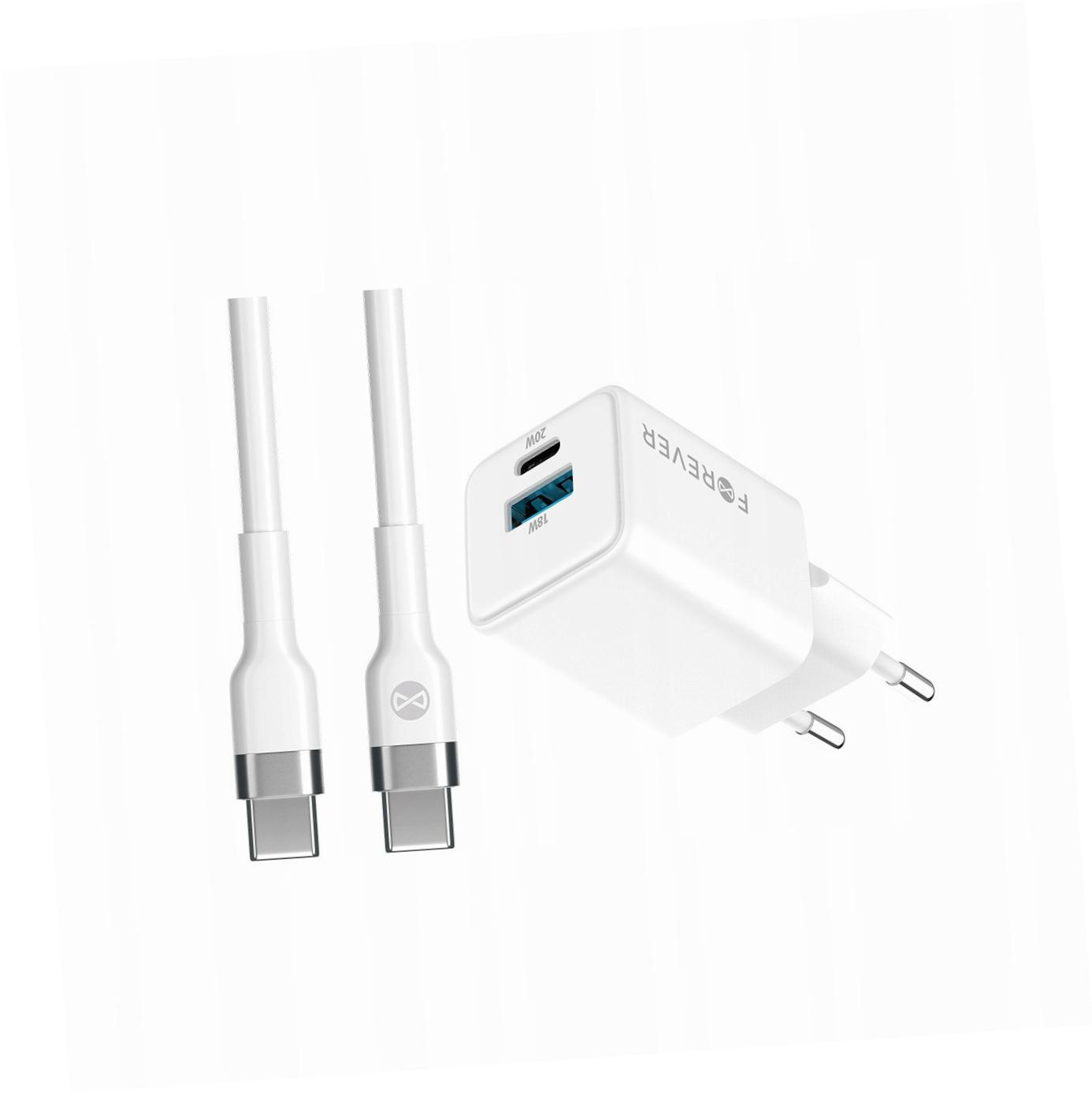 Szybka ładowarka GaN 20W 2 wejścia Usb i Usb-c z kablem do Oppo A52