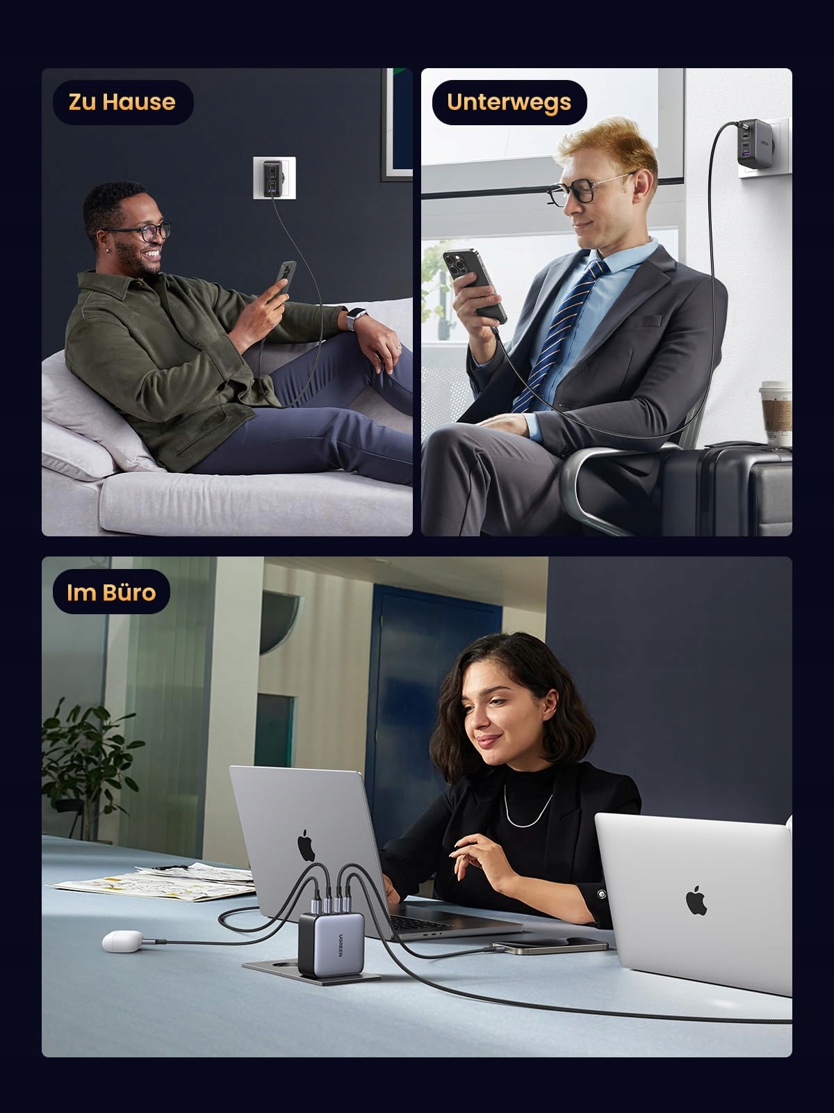 UGREEN Nexode 100W Ładowarka USB C GaN 4 Porty PD do MacBook iPhone iPad — miniatura 5