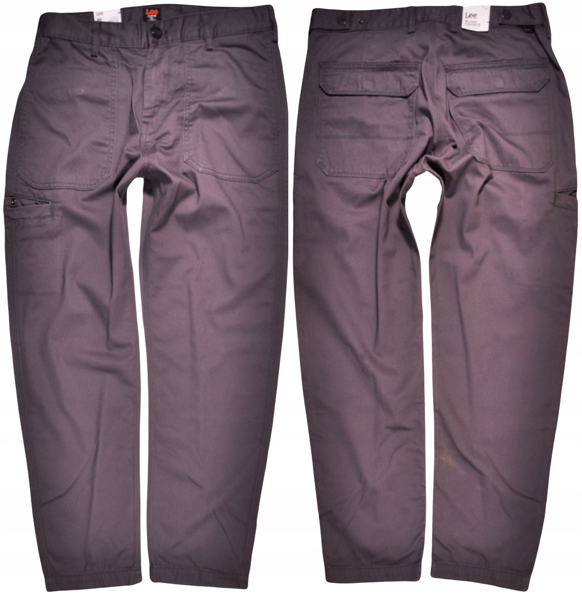 Lee džíny Straight s vysokým pasem Šedé Military Carpenter W32 L32