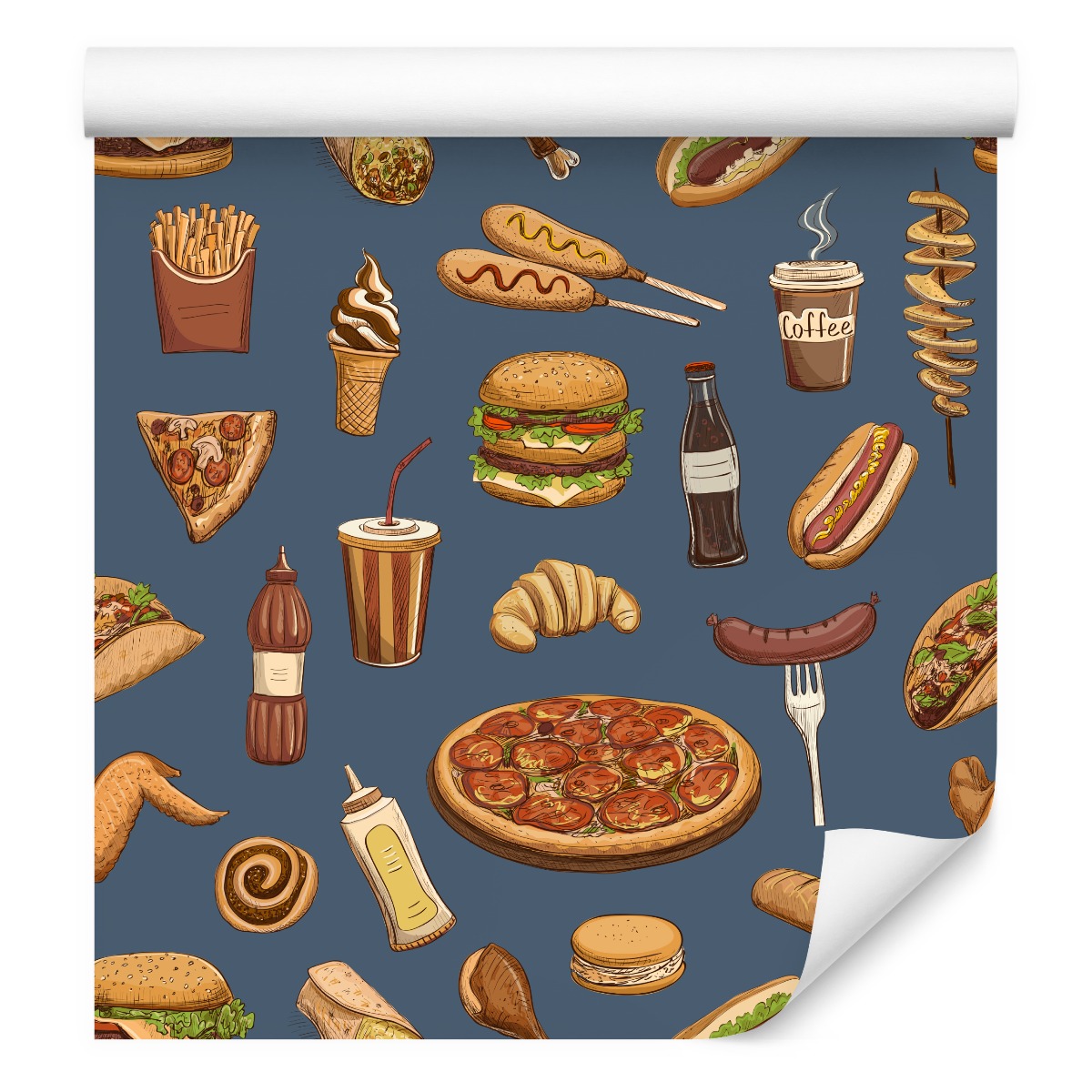 Tapeta do kuchyně Fast Food Sladkosti Jídlo Dekor