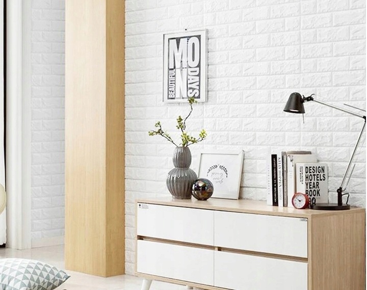 x10 PANELE ŚCIENNE 3D SAMOPRZYLEPNE KAMIEŃ CEGŁA TAPETA MUR DEKORACYJNE Długość 77 cm