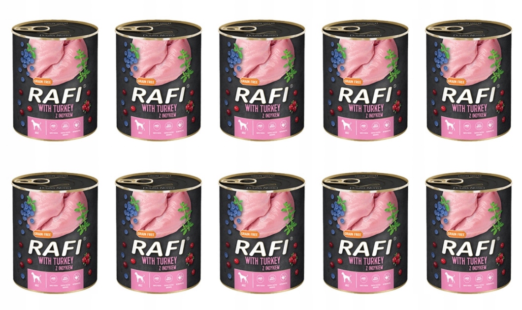 Levně Krmivo Mokré Pro Psy S Krůtím Masem 800 G Rafi X10 Ks