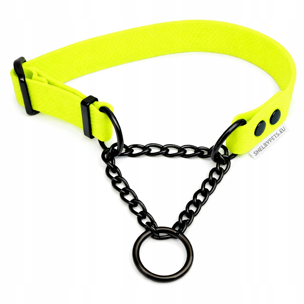 Polostahovací obojek Martingale XL pro velkého psa Hexa Biothane žlutý