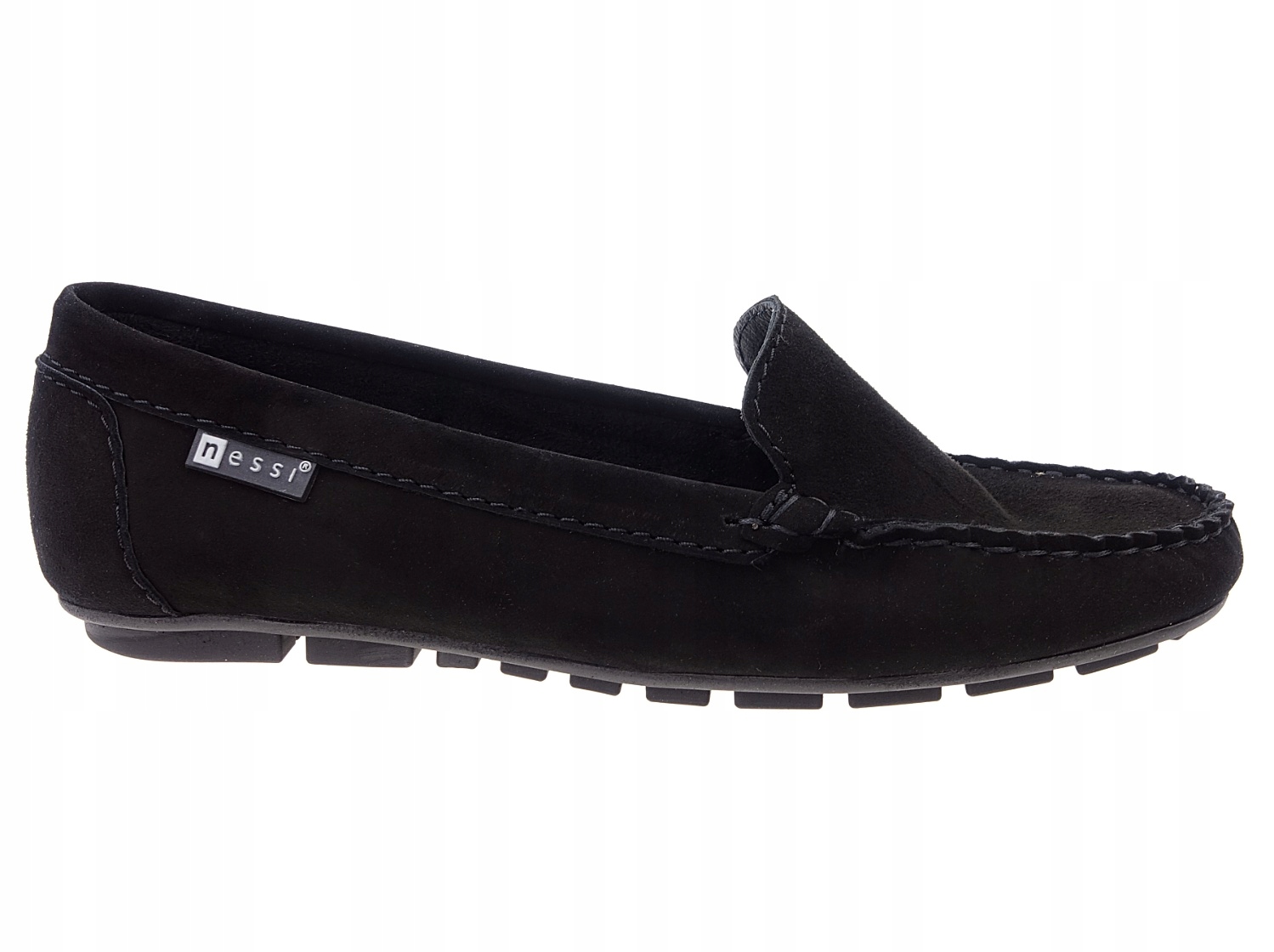 Nessi mokasyny półbuty 17130 czarne nubuk, skóra 38
