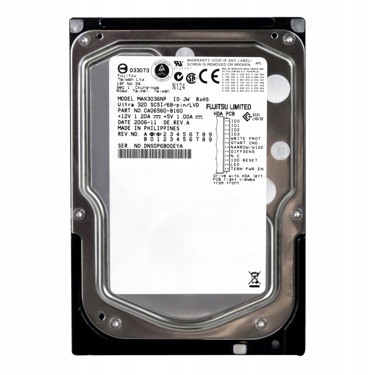 Fujitsu 36GB 15K 8MB Scsi U320 3.5" MAX3036NP