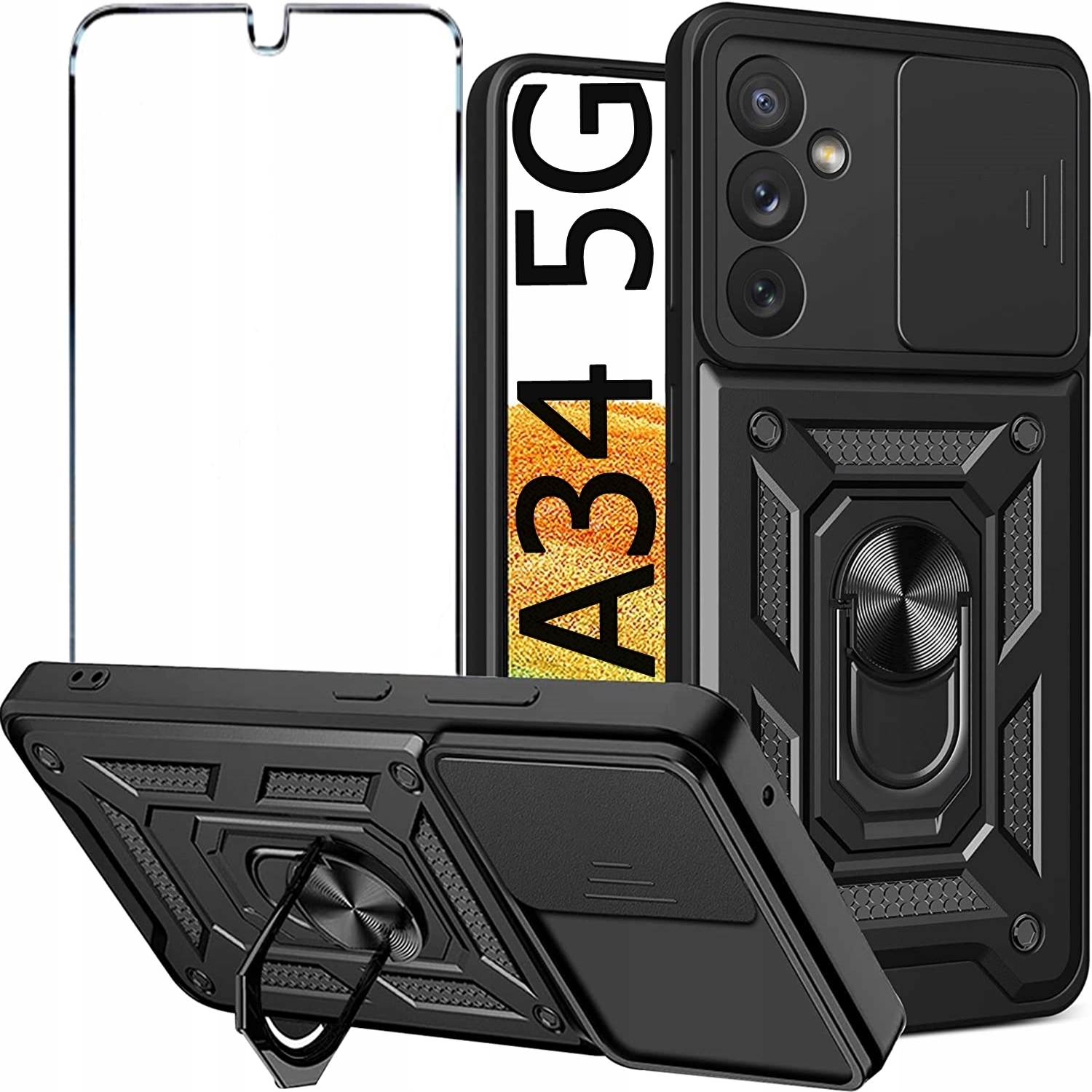 

Etui Pancerne Ring do Samsung Galaxy A34 5G +szkło