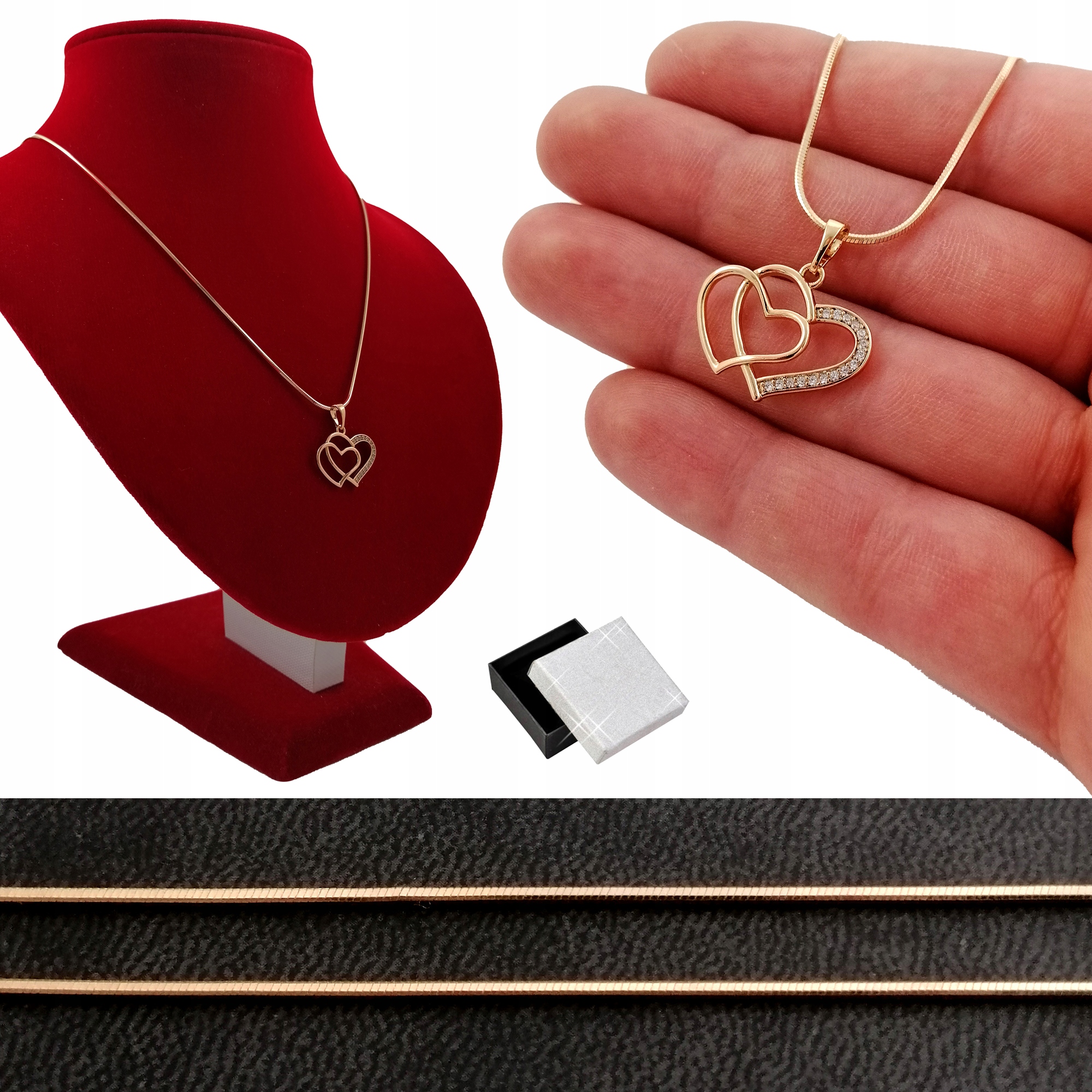 Krásný Zlatý Náhrdelník Srdce 18K Dárek Pro Ni