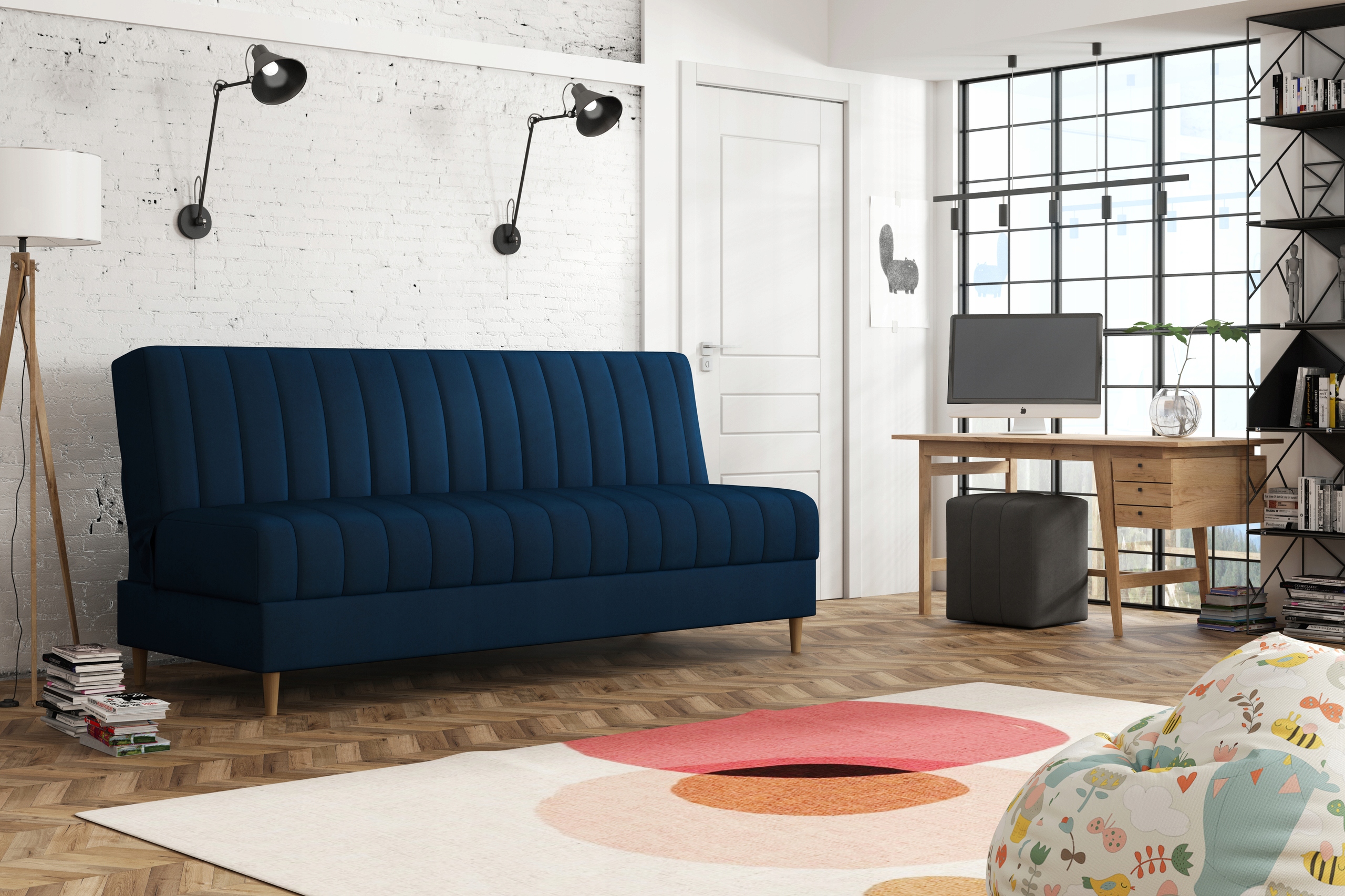mała sofa OLA MINI wersalka z funkcją spania Długość (cm) 175