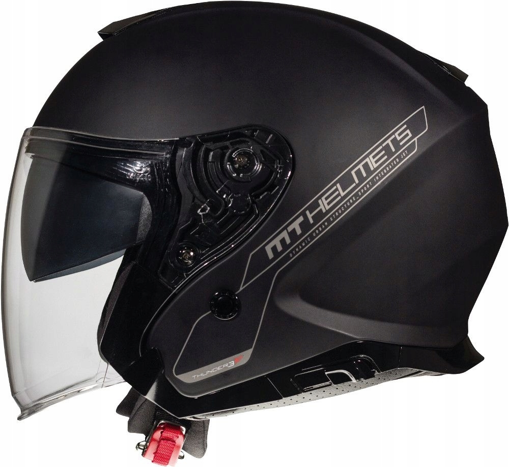 Mt Výpredaj Otvorená Prilba Jet S Blendou Thunder 3 Sv Jet Solid Matt Black Ko