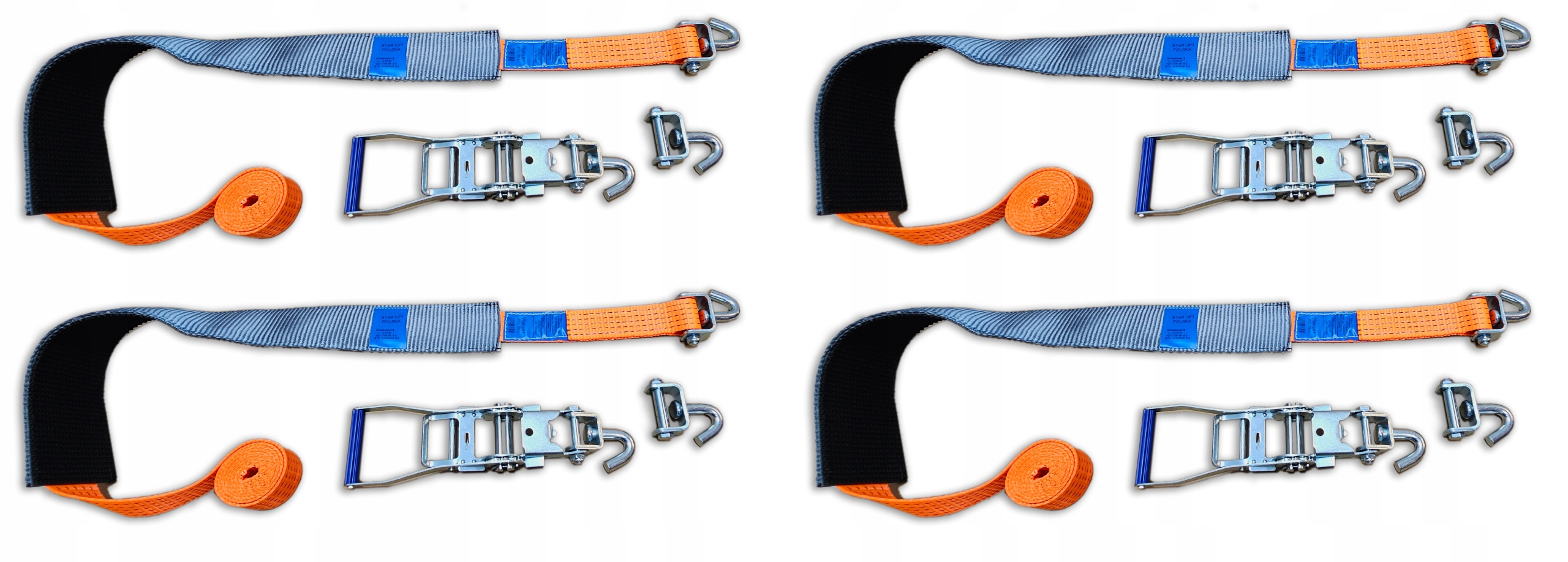 4x Přepravní odtahový pás Certifikát normy VDI 50 mm 3 m Německo Návěs