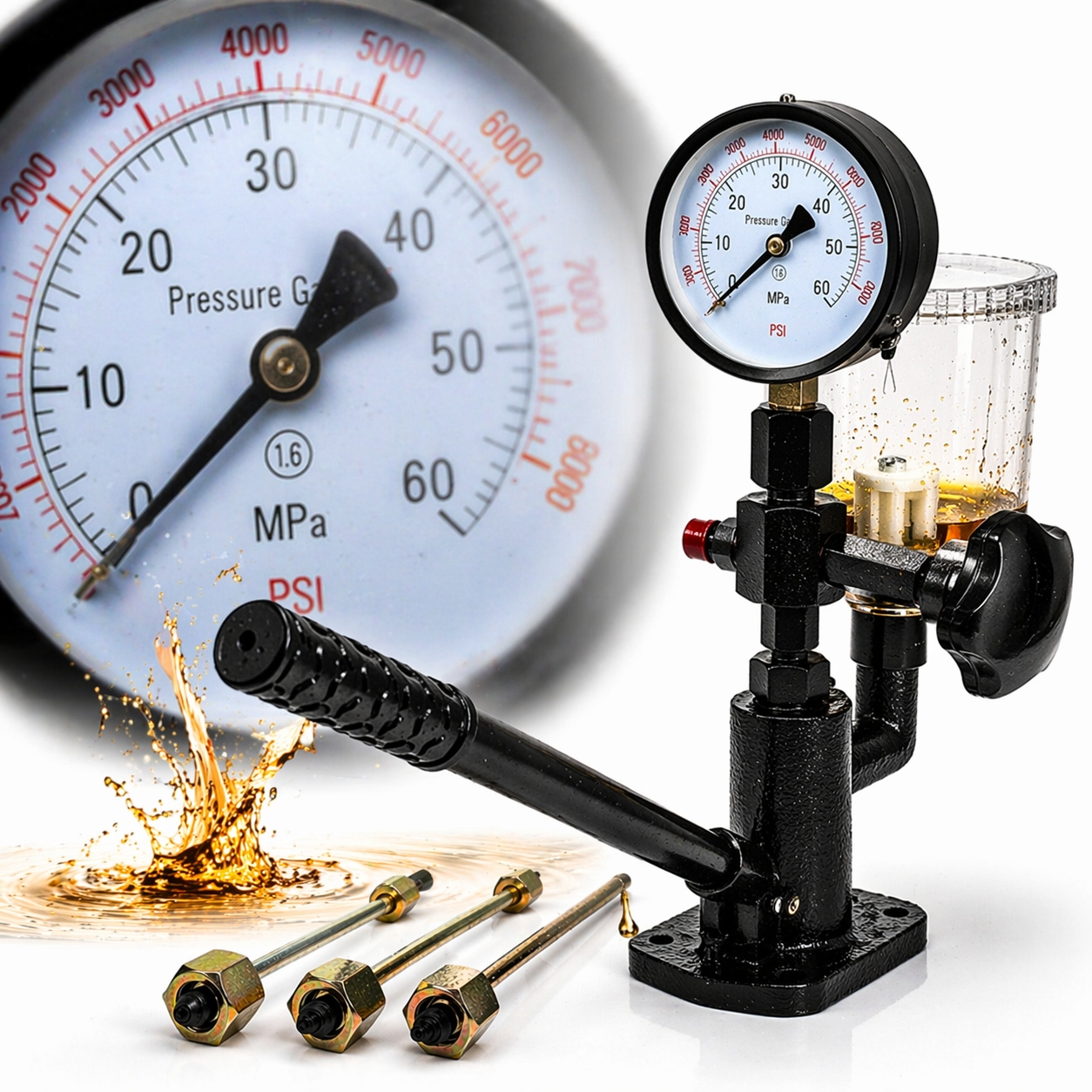 Tester Próbnik Wtryskiwaczy Silników Wysokoprężnych 600bar +adapter FT0203