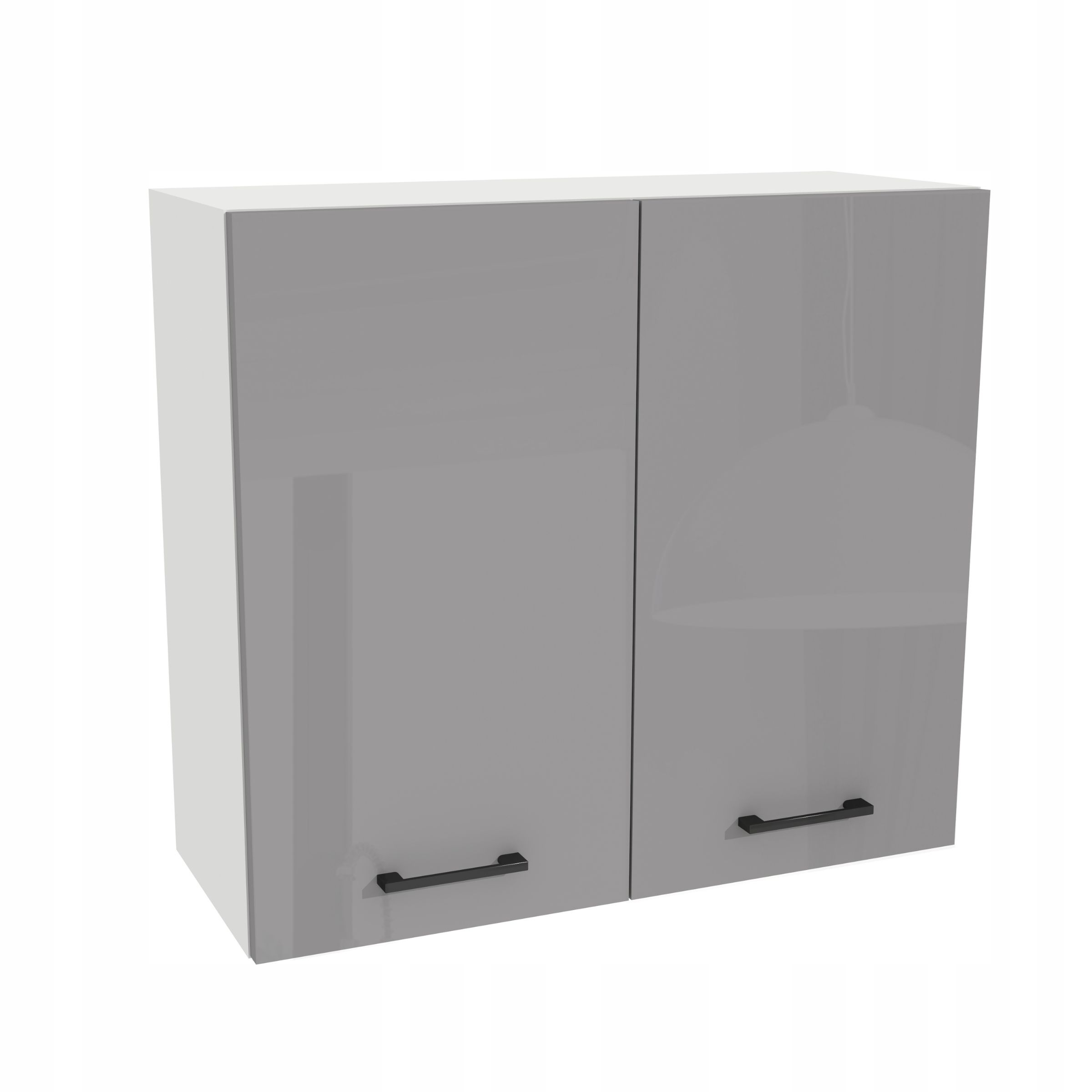 Horní kuchyňská skříňka 80/72 Capri korpus Bílá přední strana Šedá Akryl Lesk