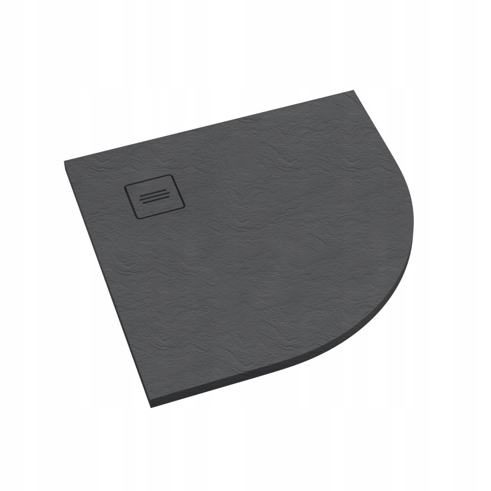 Polokruhová nízká kompozitní sprchová vanička Schedline Protos Grey Stone 90x90