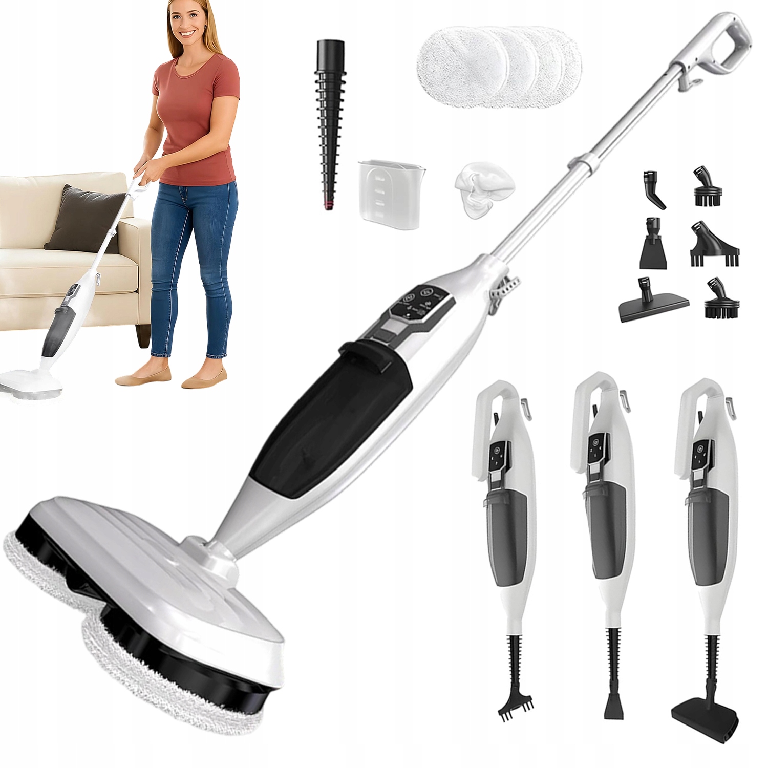 Parný mop na roletu a okenný rám 1300 W Ručný 550 ml 3 bar so scrapkom