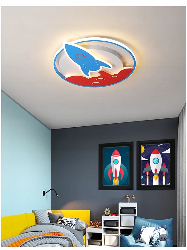 Lampa Sufitowa Led Do Pokoju Sypialni dla Dziecka Rakieta Pilot