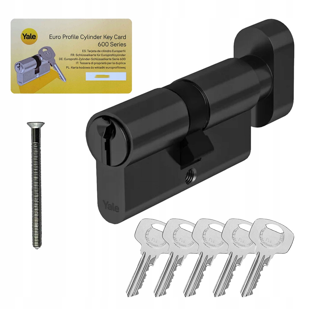 Vložka s knoflíkem Assa Abloy Yale Y600 85G/35 Atest černá kl 6D 5 klíčů