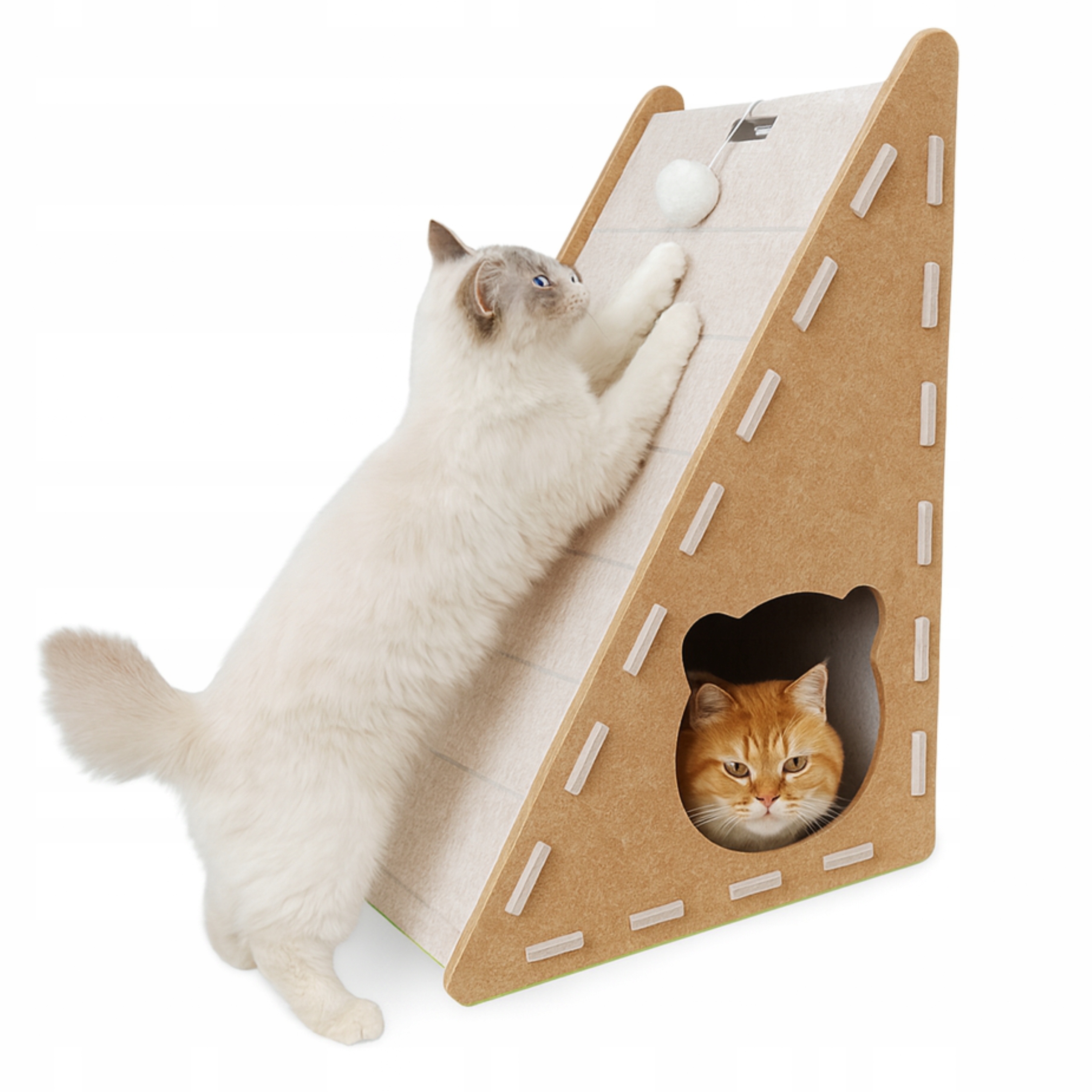 Levně Pro Kočky Pelíšek Škrabadlo, Plstěný Domeček S Míčkem, Vysoká Kvalita Siemiec