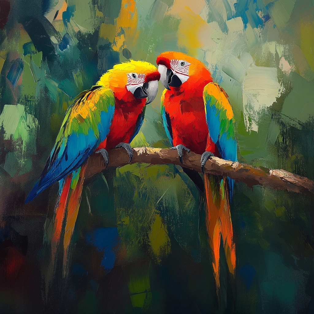 Obraz Na Plátně Canvas Příroda Pták Barevný Papoušek Ara Exotika 80x80