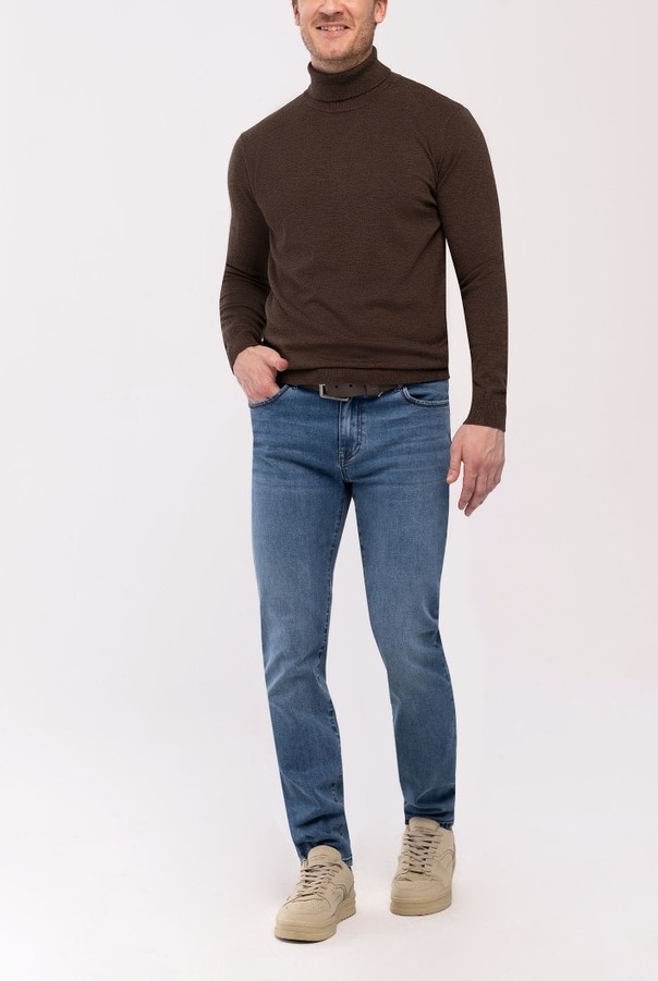 Volcano lehký svetr s- max viskózově hnědý rolák, velikost XXL