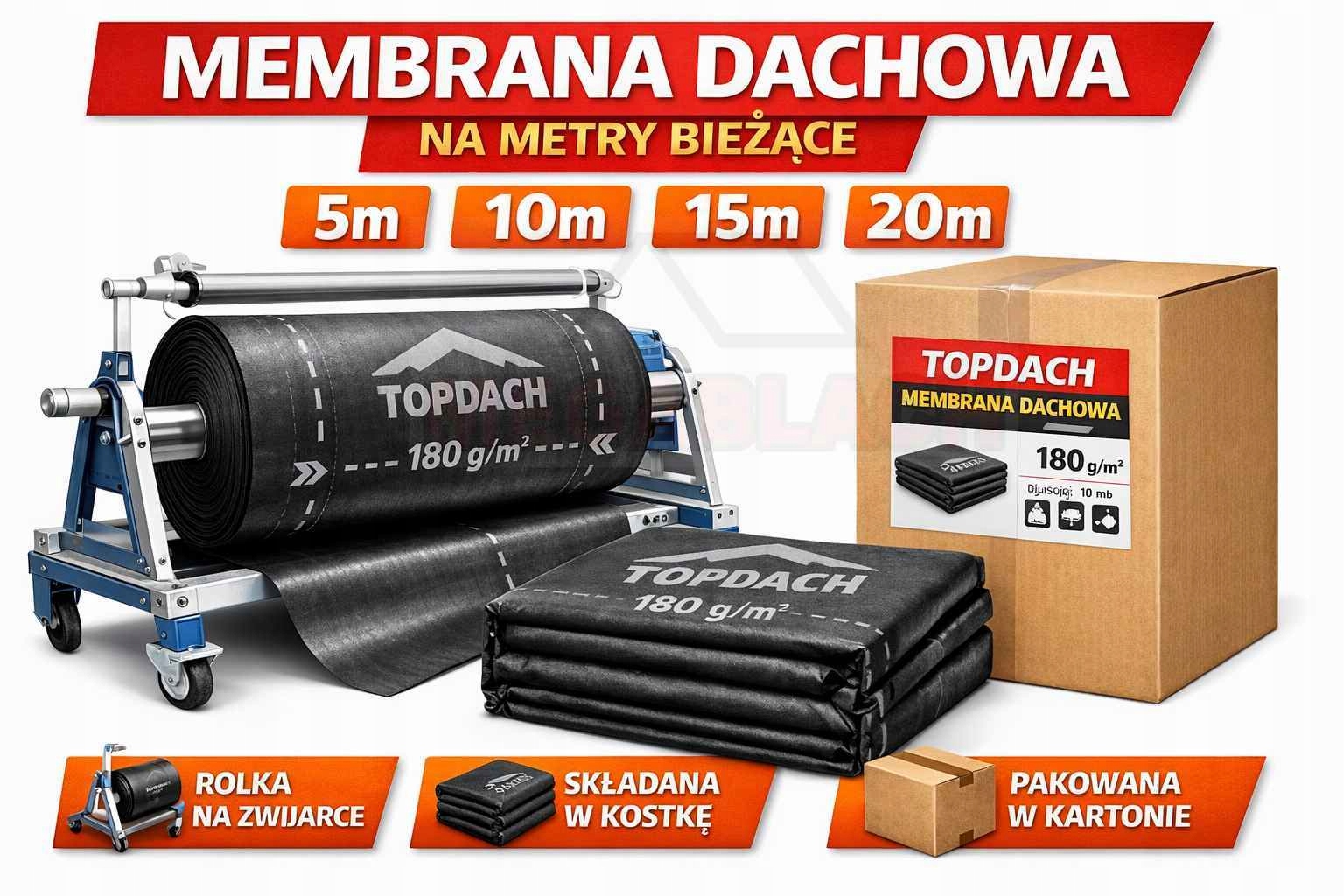 Membrána Střešní Topdach 180 g/m2 – 15 m