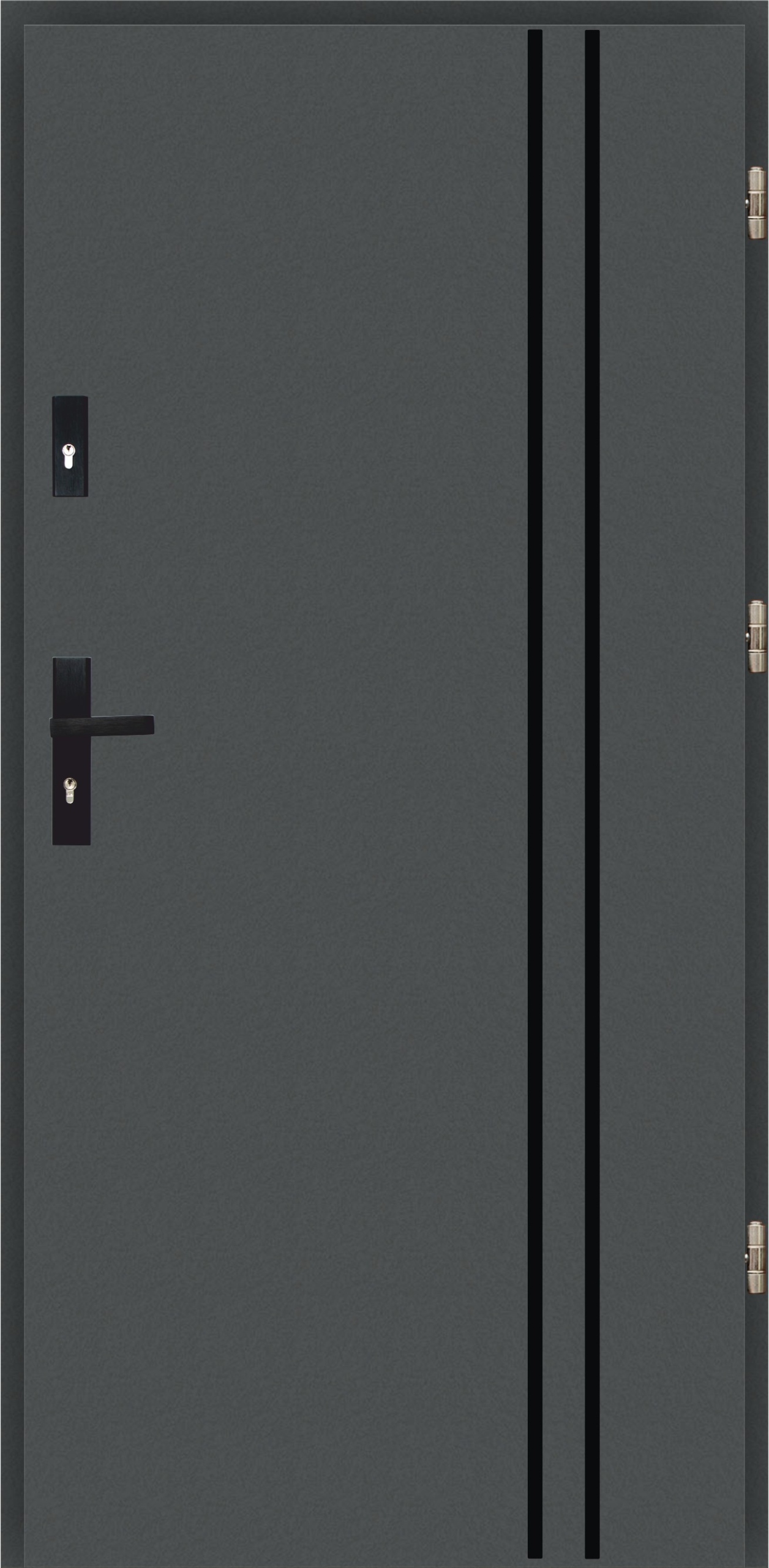Drzwi Ud 1,1 Lux 72mm Ap 2 Black Antracyt Prawe 80 na zewnątrz