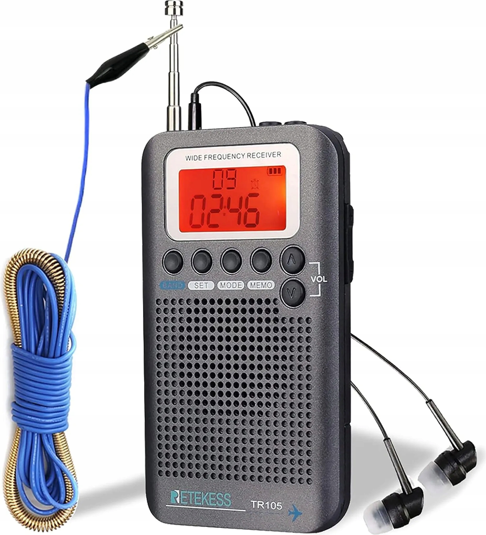 Retekess TR105 Airband Radio Przenośne, krótkofalowe, Fm Am Sw Cb Air Vhf