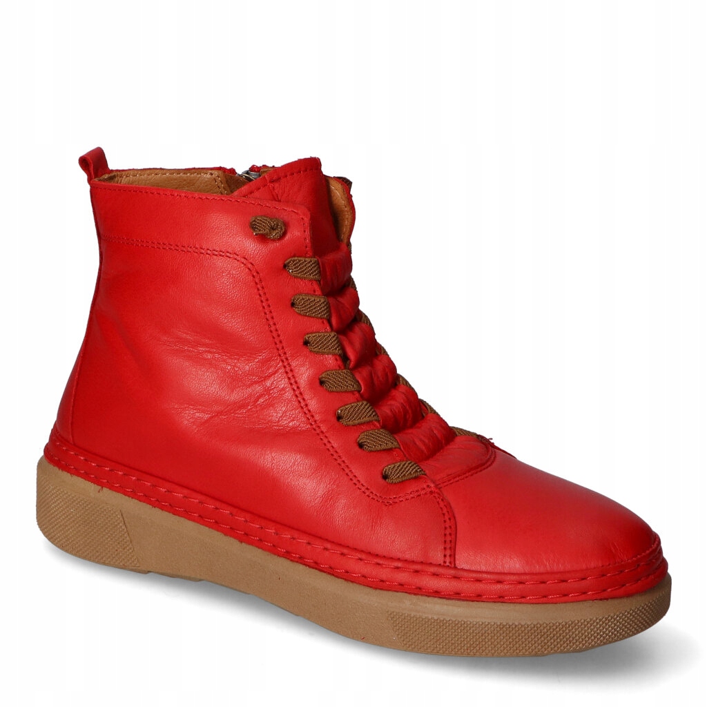 Kotníkové Kotníkové Boty Ravini VT102-1 s červeným zrnem 36