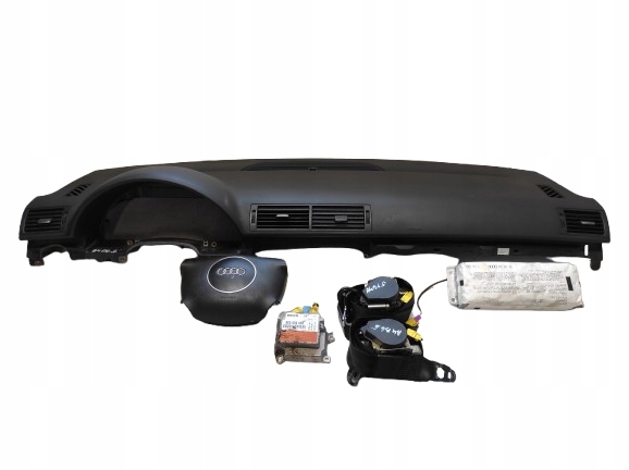 AUDI A4 B6 00- DESKA KONSOLA PODUSZKI PASY MODUŁ CZARNA