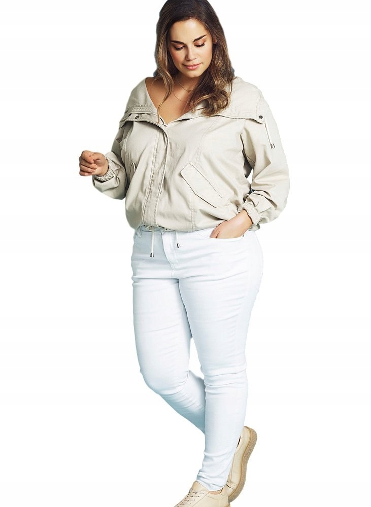 SPODNIE JEANSOWE RURKI STRETCH BIAŁE ZIZZI WYSOKI STAN 305L N78 48 Marka Zizzi