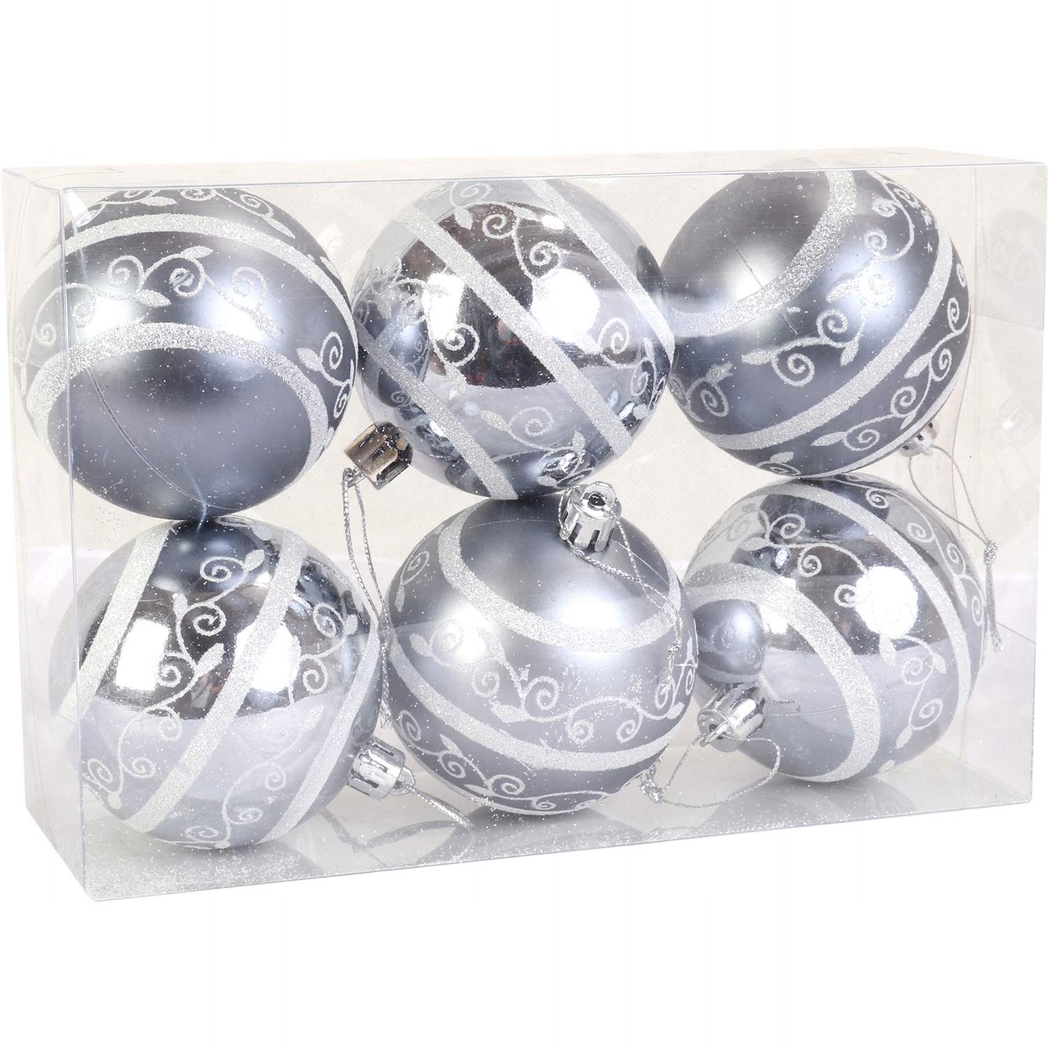 

Nietłukące dekorowane bombki Komplet Zestaw 6szt