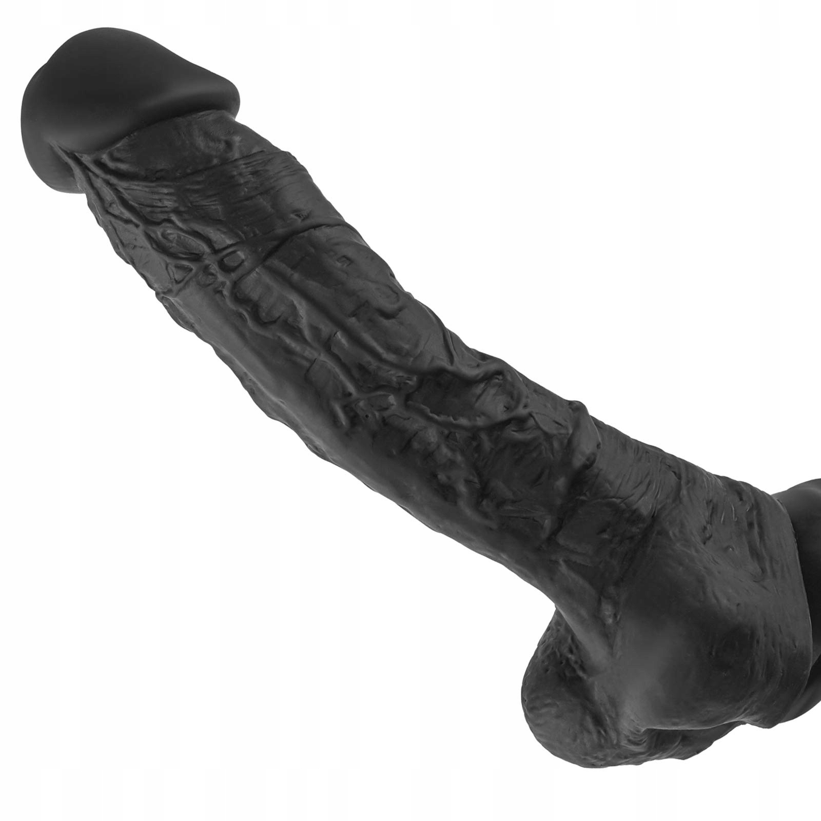Realistyczny Dildo z Przyssawką, Czarny Silikonowy Penis — miniatura 2