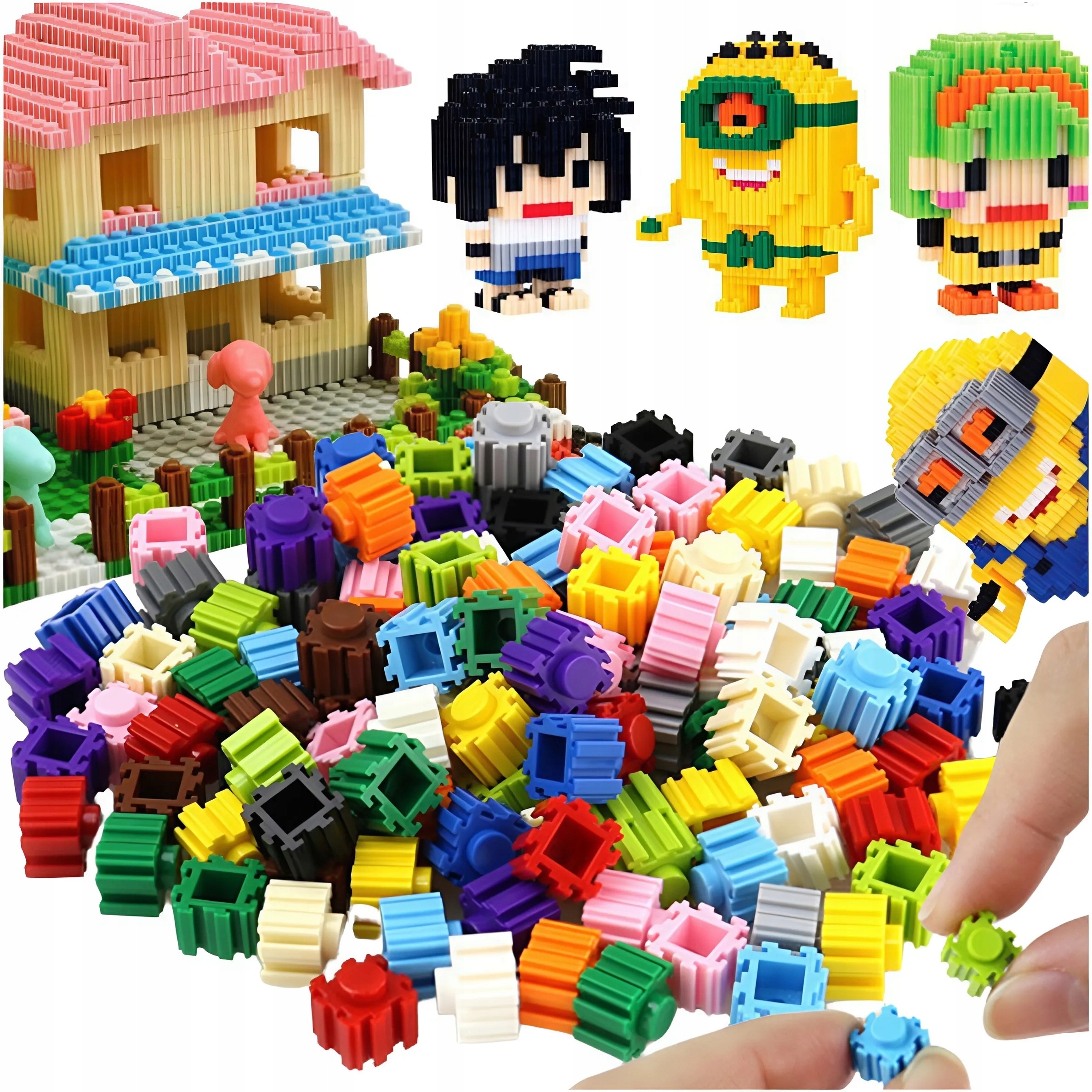 PRZESTRZENNE KLOCKI KONSTRUKCYJNE 3D DLA DZIECI ZESTAW MAŁY GENIUSZ 320 el