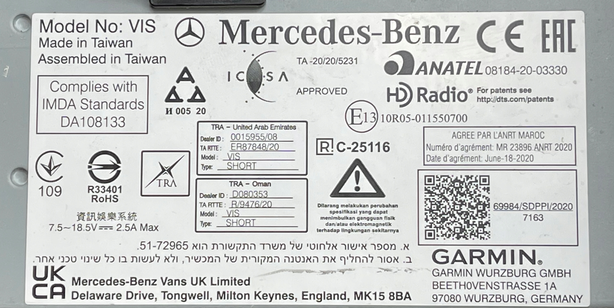 A397 MERCEDES VITO 447 display navigation EKRAN RADIO 5FA419091EP