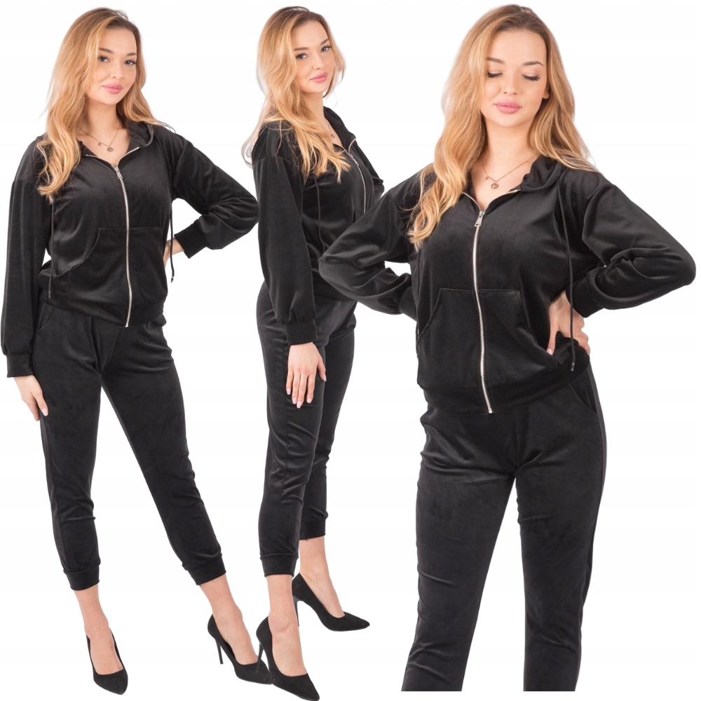 DRES WELUROWY DAMSKI SPODNIE BLUZA ROZMIAR L/XL Rozmiar L/XL