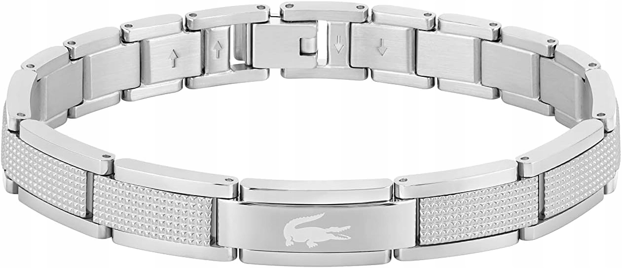 Lacoste Pánský náramek Stencil, stříbrný, 17 cm 20 mm