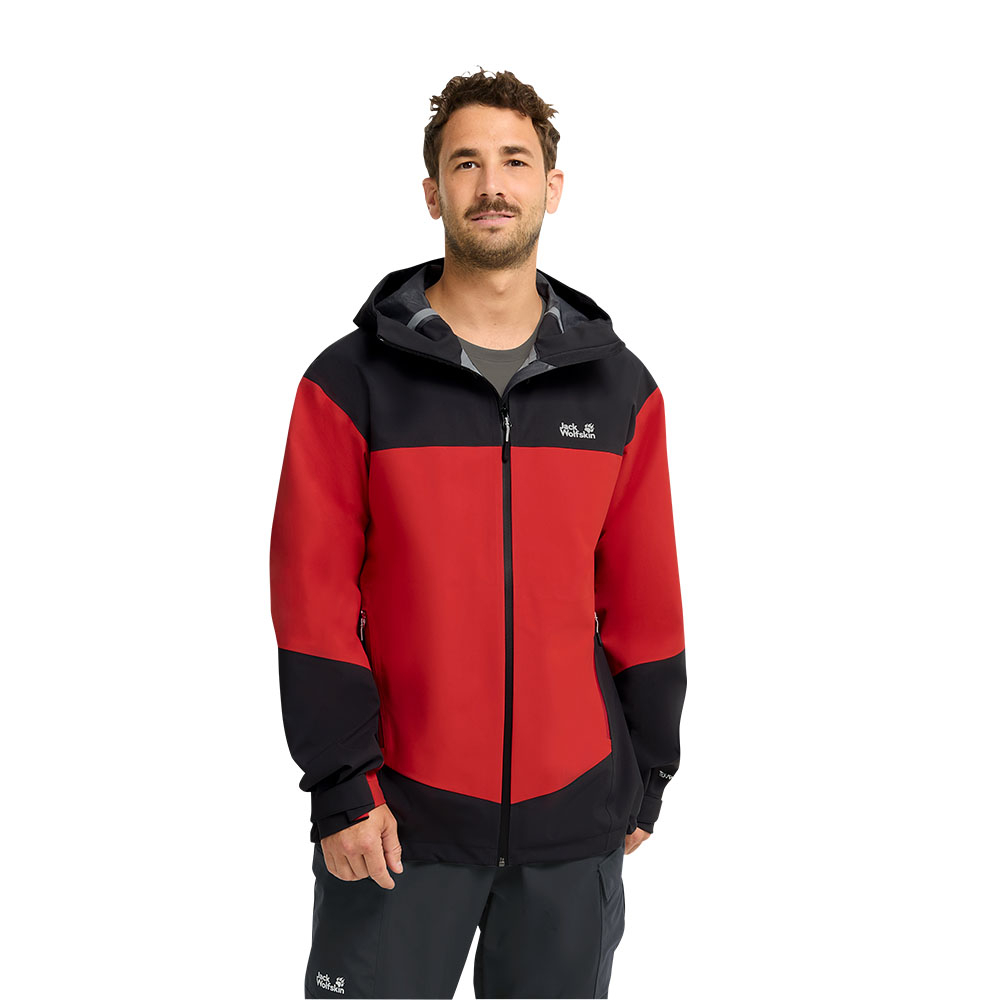 Męska kurtka przeciwdeszczowa Jack Wolfskin Rockpaw 3L siren red M