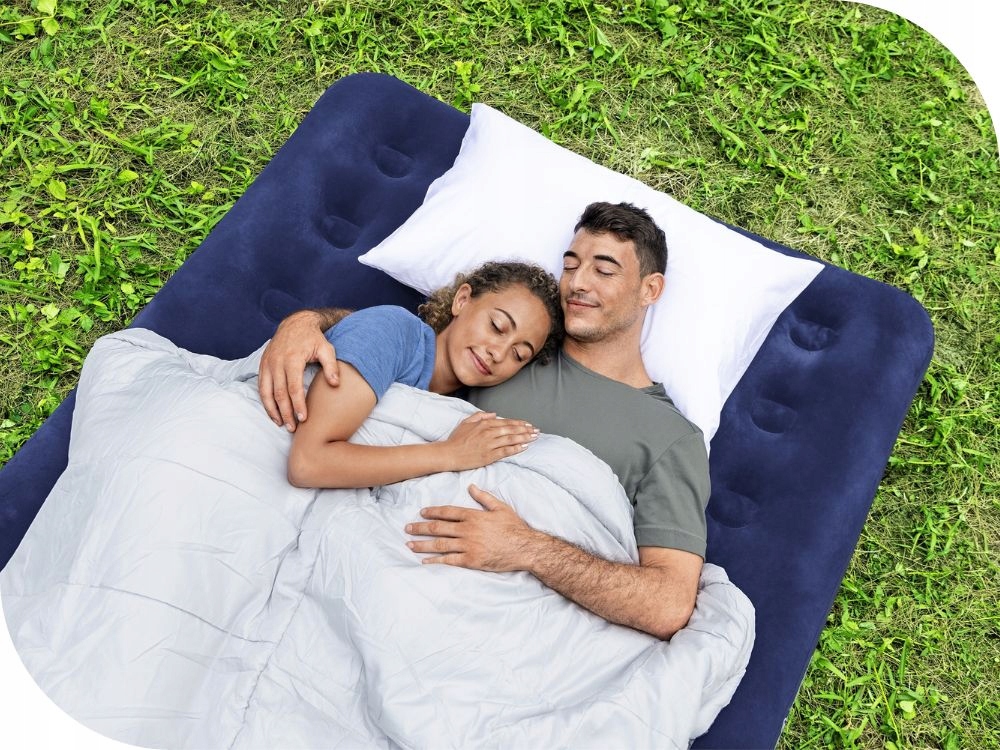 Materac Dmuchany Dwuosobowy Welurowy Łóżko Bestway z Pompką MODEL 2024 Waga produktu z opakowaniem jednostkowym 4 kg