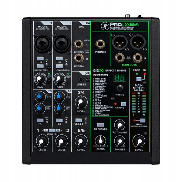 Mikser Mackie ProFX6v3 6-kanałowy