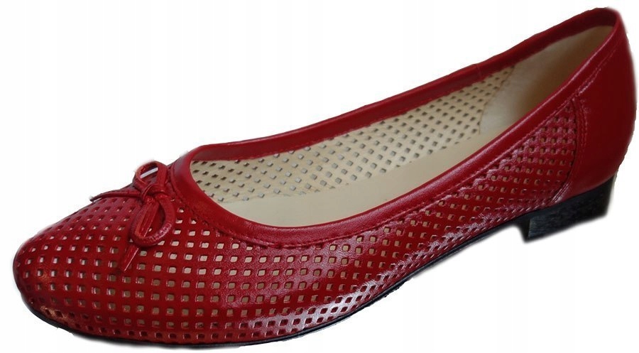 

Skórzane Baletki czerwone tęgość H 9694 nr 41