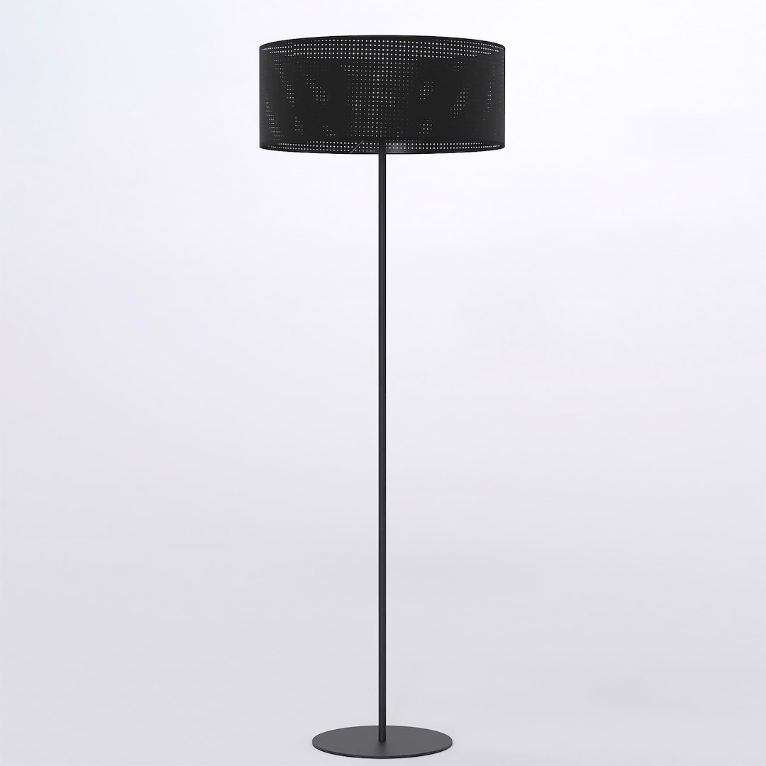 Podlahová lampa Lux LP1 Black – moderná, valcová, 143 cm, E27