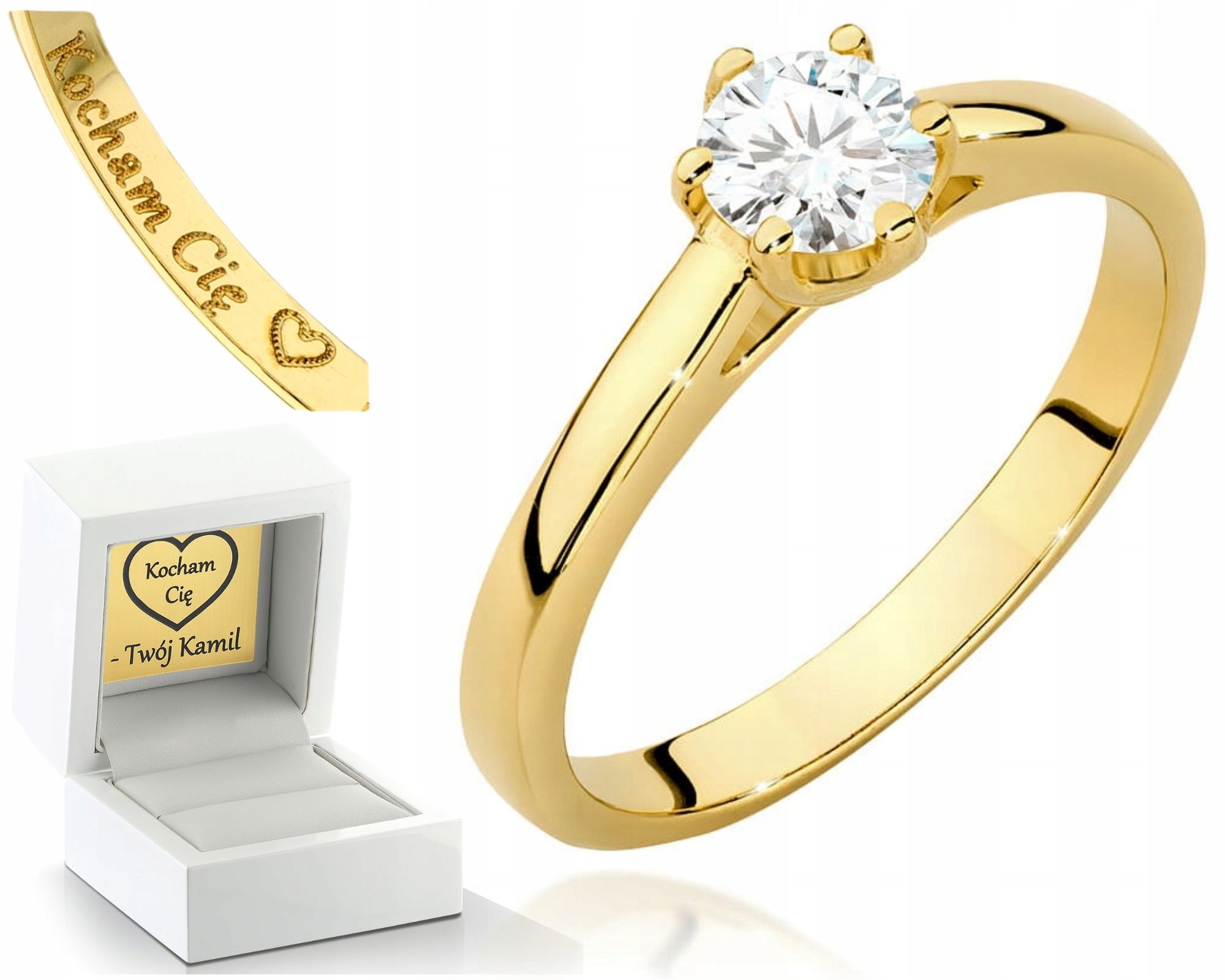 Zlatý Prstýnek S Briliantem Obchod 585 Gravírování