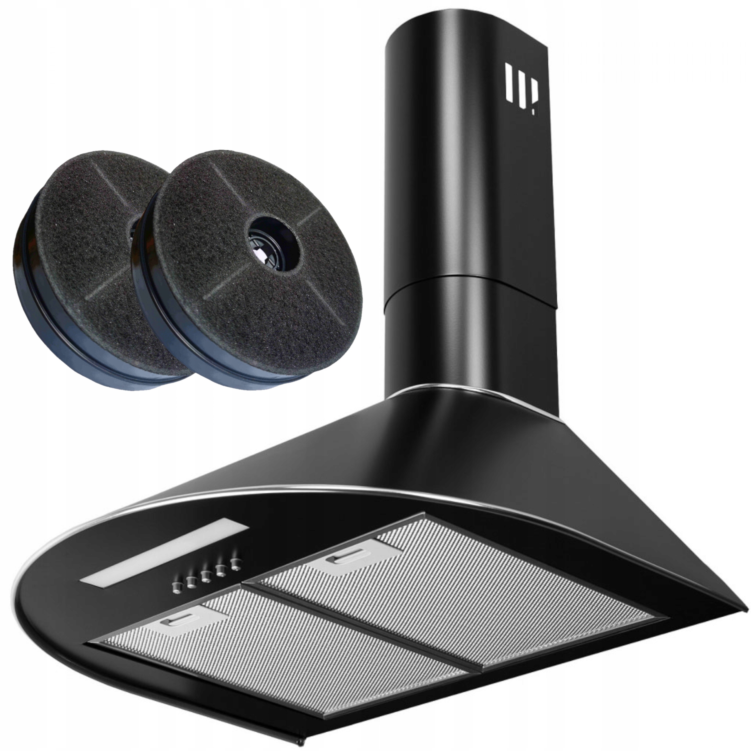 Okap Kuchenny Kominowy do zabudowy 60 cm Maan MIX 3 60 Czarny Led 2FILTRY