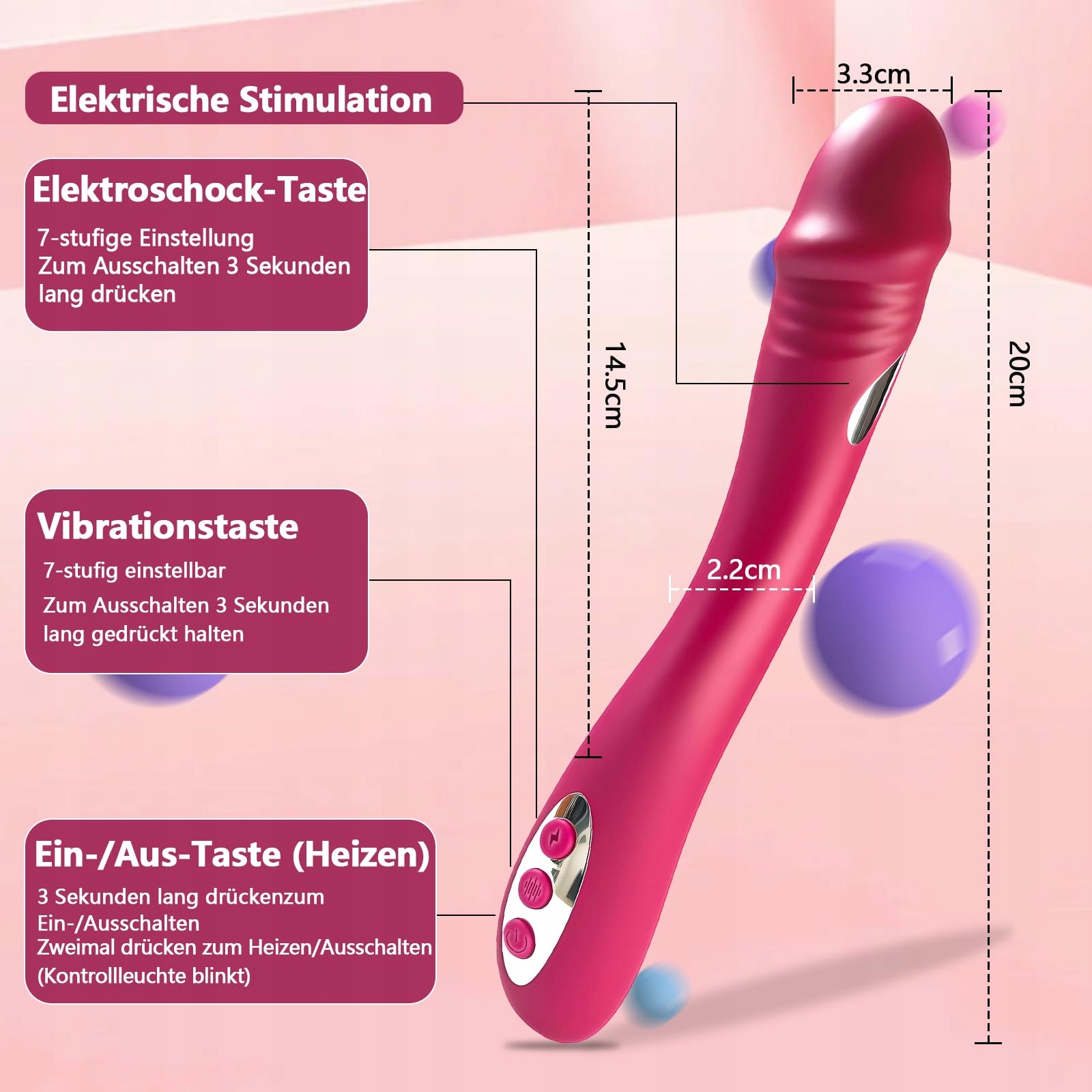 ELECTROSHOCK Zestaw Wibratorów Dla Kobiet Silikonowy G-Punkt Stymulator — miniatura 5