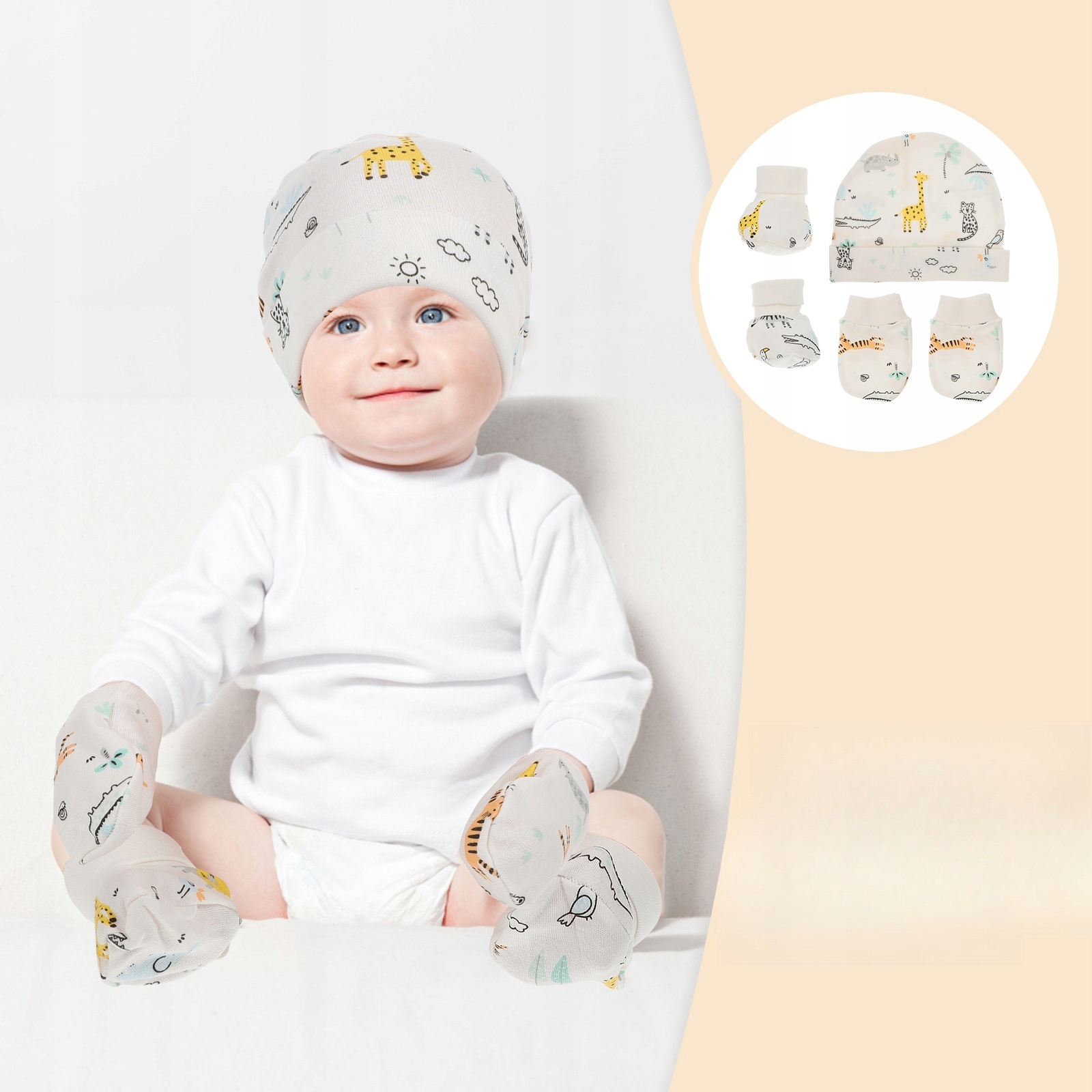 SKARPETKI NIEMOWLĘCE SKARPETKI NOWORODKOWE CZAPKA RĘKAWICE BUTY Kolor wielokolorowy