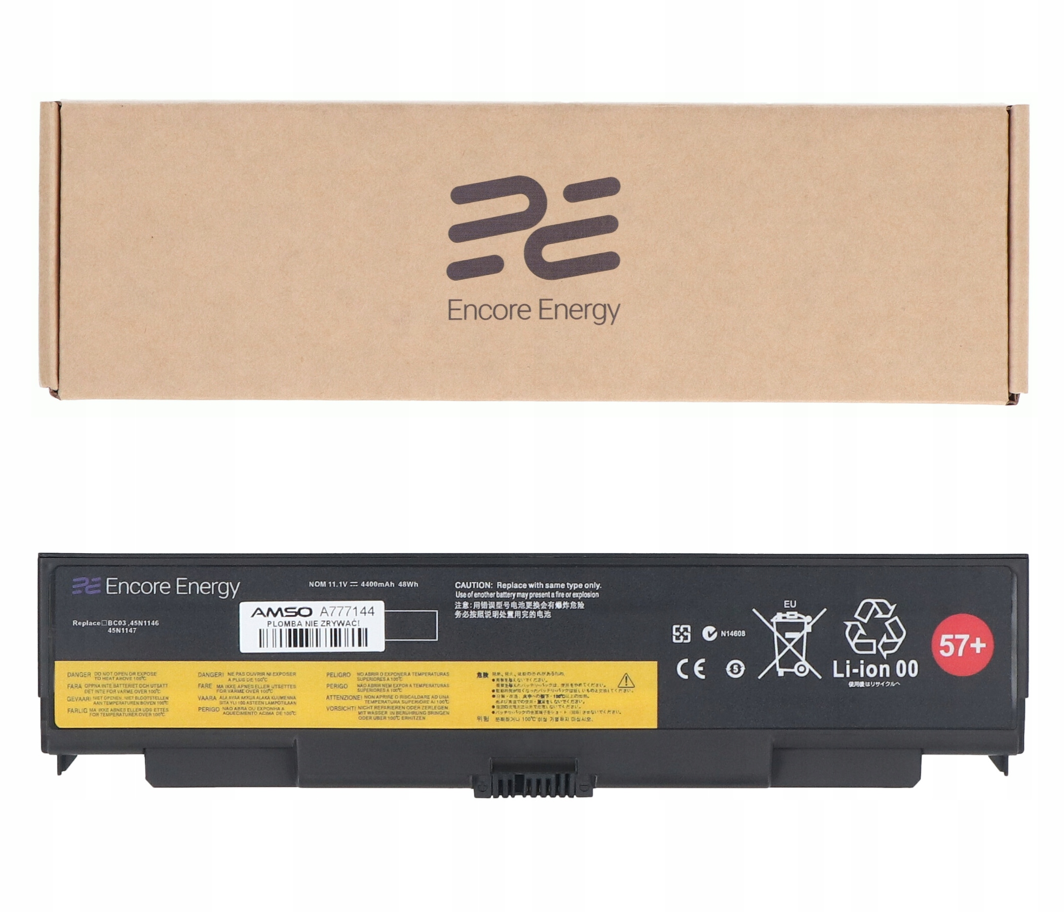 45N1147 bateria do laptopa Lenovo ThinkPad T440p W540 4400mAh Encore Energy