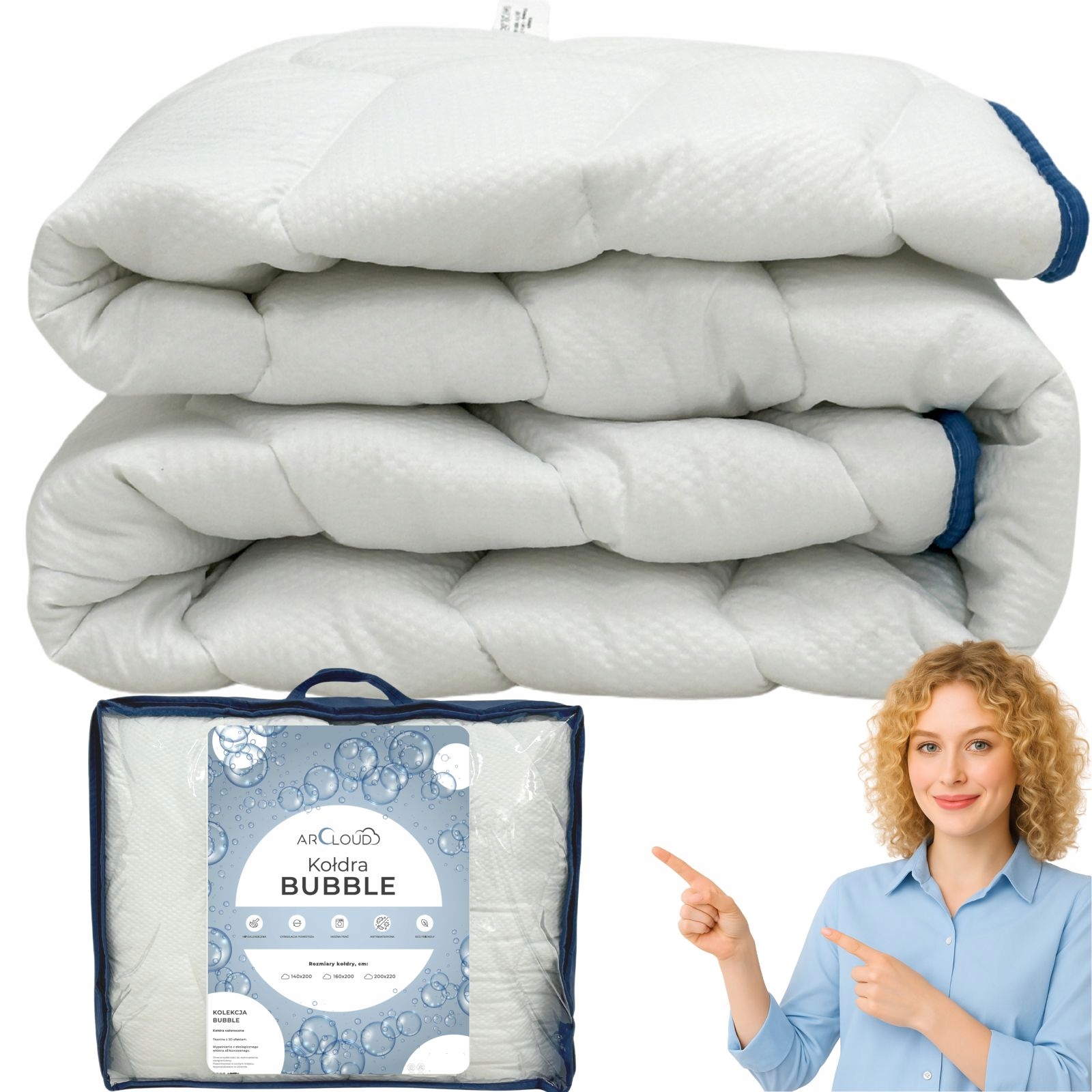 Přikrývka Arc 200x220 Celoročně antialergická Měkká v Dárek tašce