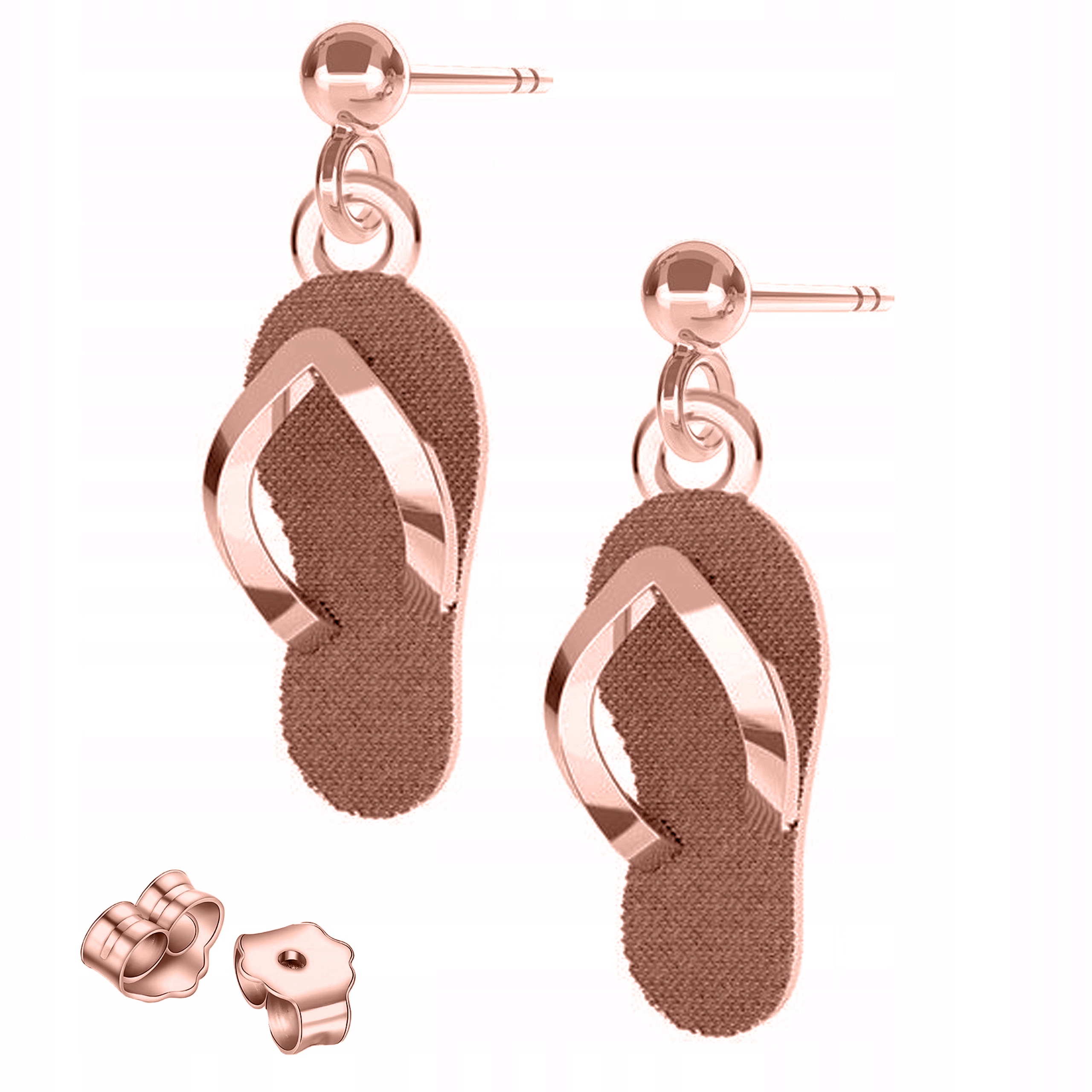 Náušnice Pozlacené Žabky Boty Botičky Loutky na tyči Stříbro 925