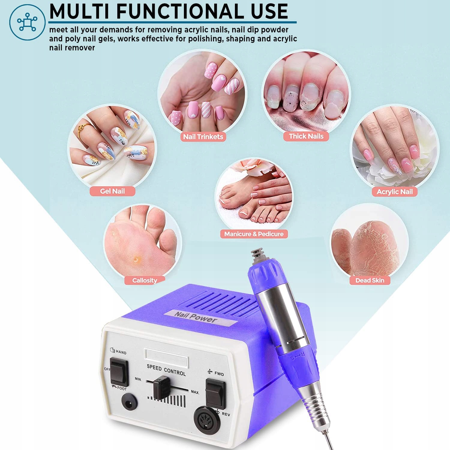 JD700 Frezarka Do Paznokci 30000 Obr/Min Zestaw Manicure Pedicure — miniatura 2