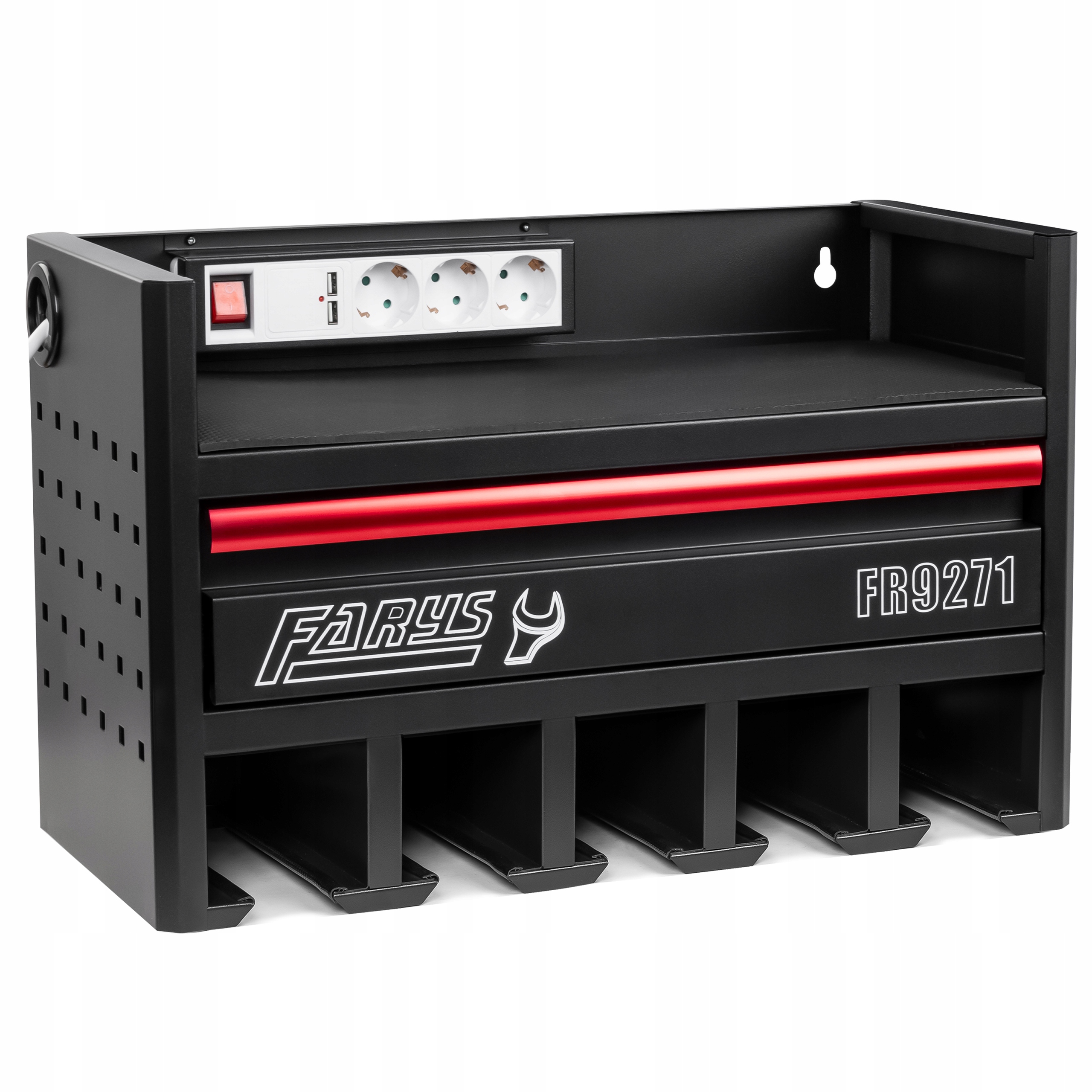Szafka wisząca na elektronarzędzia 230V Usb organizer Farys FR9271