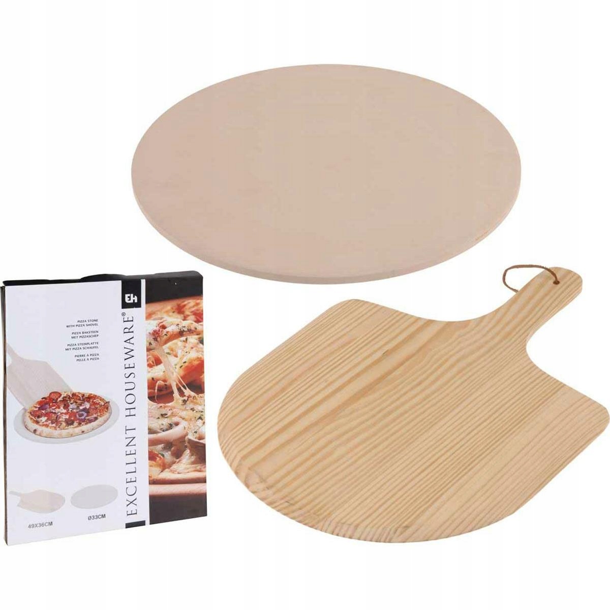 

Kamień Do Pieczenia Pizzy 33 cm Łopatka Zestaw